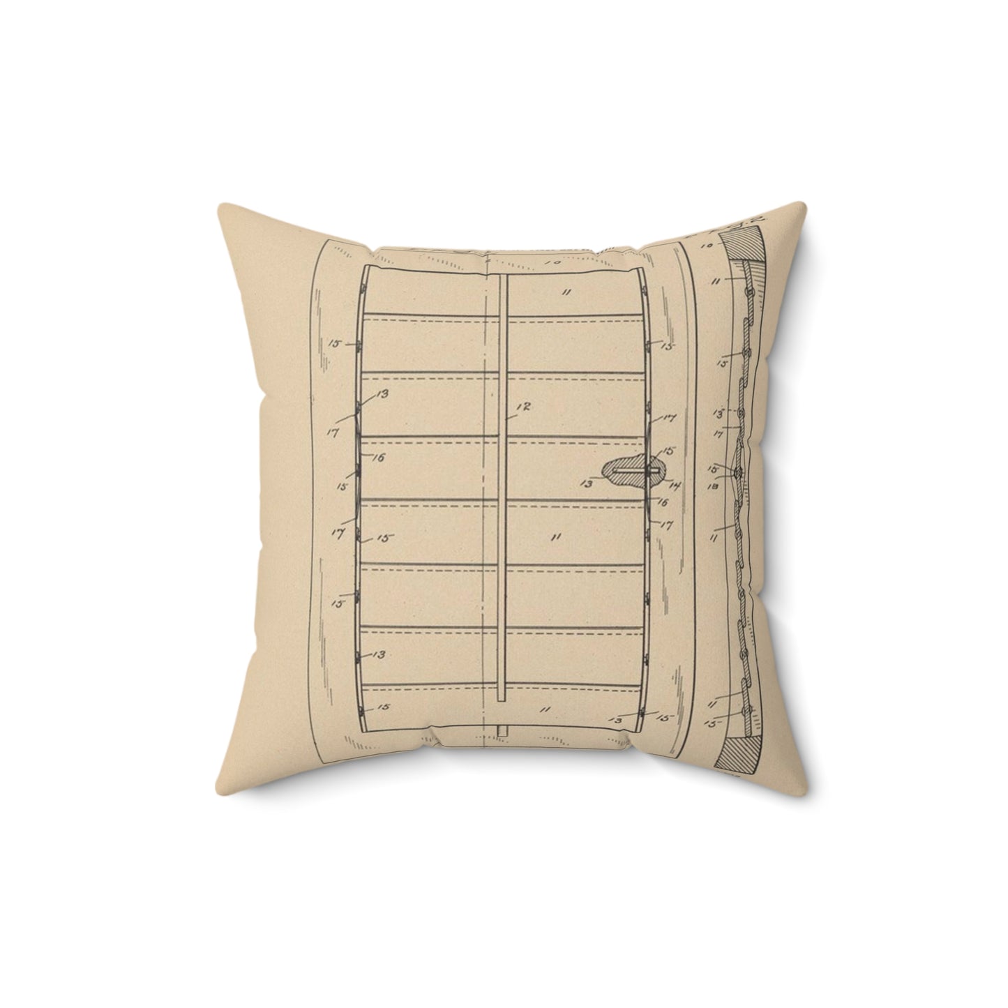 Patent Drawing of Engine - for a Window Blind Public domain image Decorative Accent Square Pillow