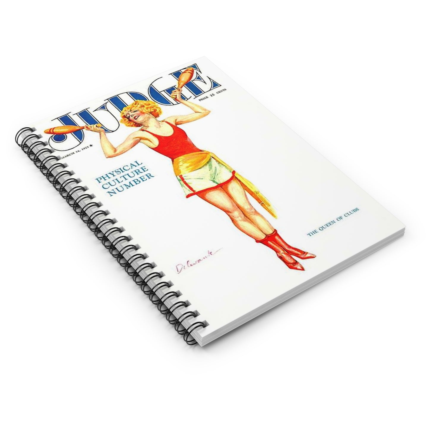 JudgeMagazine14Mar1925 - Art Deco public domain image Spiral Bound Ruled Notebook with Printed Cover