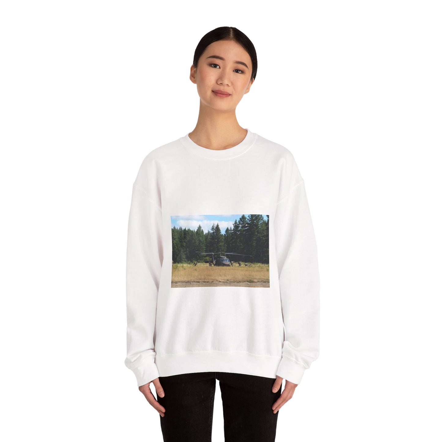 Tactical Air Control Party Airmen take up positions White Heavy Blend Adult Crew Neck SweatShirt
