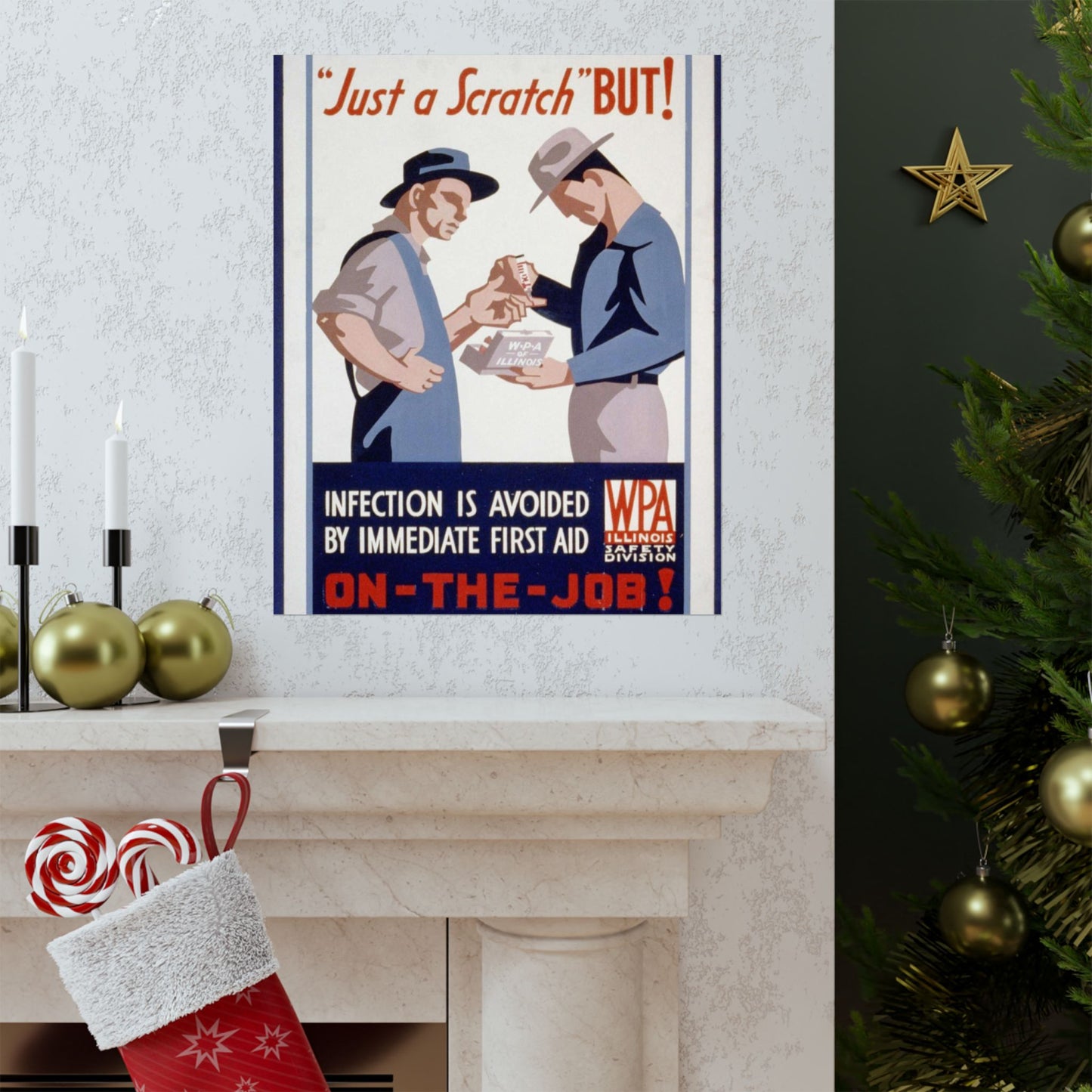 "Just a scratch" But! Infection is avoided by immediate first aid on-the-job! High Quality Matte Wall Art Poster for Home, Office, Classroom