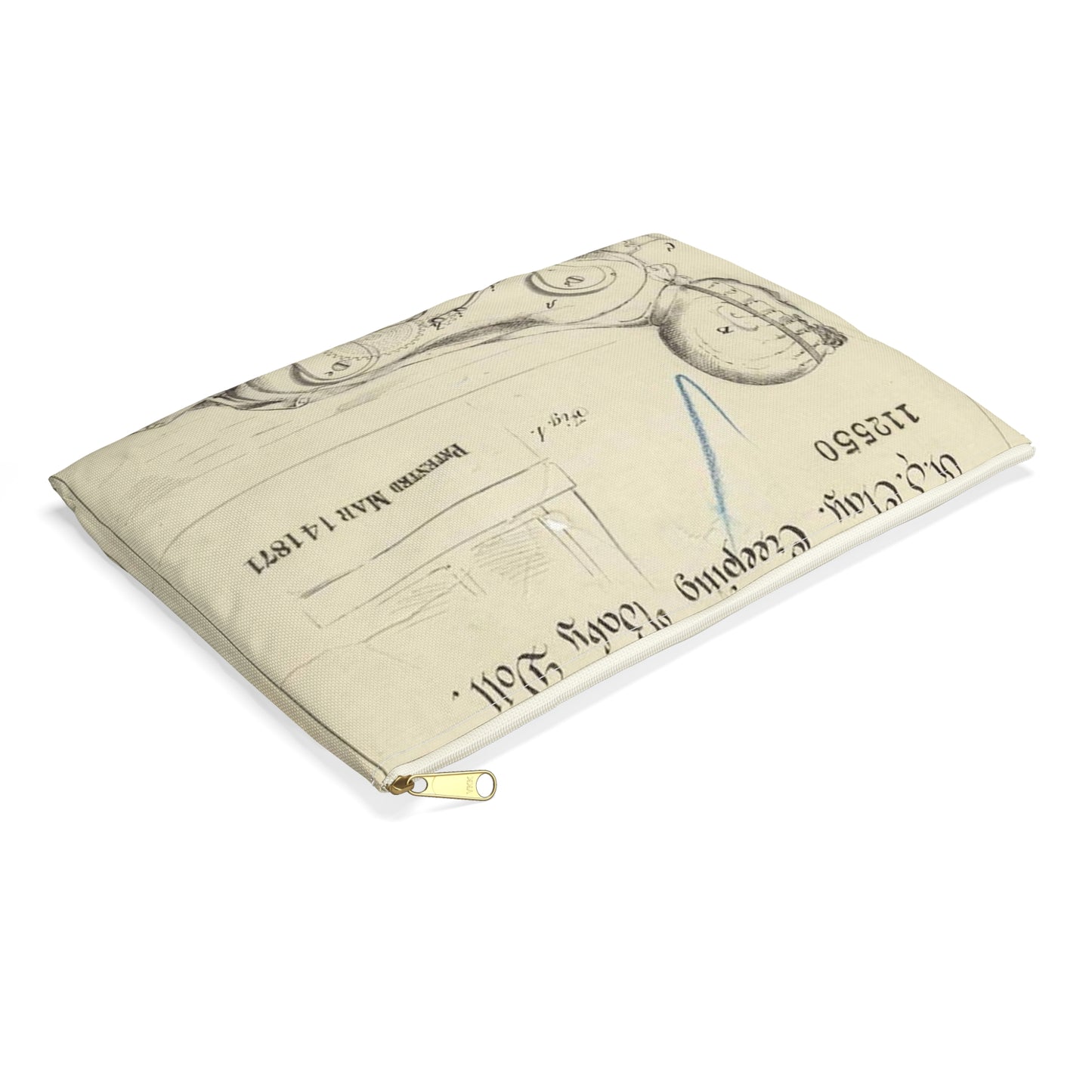 Patent drawing - Drawing of Creeping Baby Doll Public domain image Large Organizer Pouch with Black Zipper