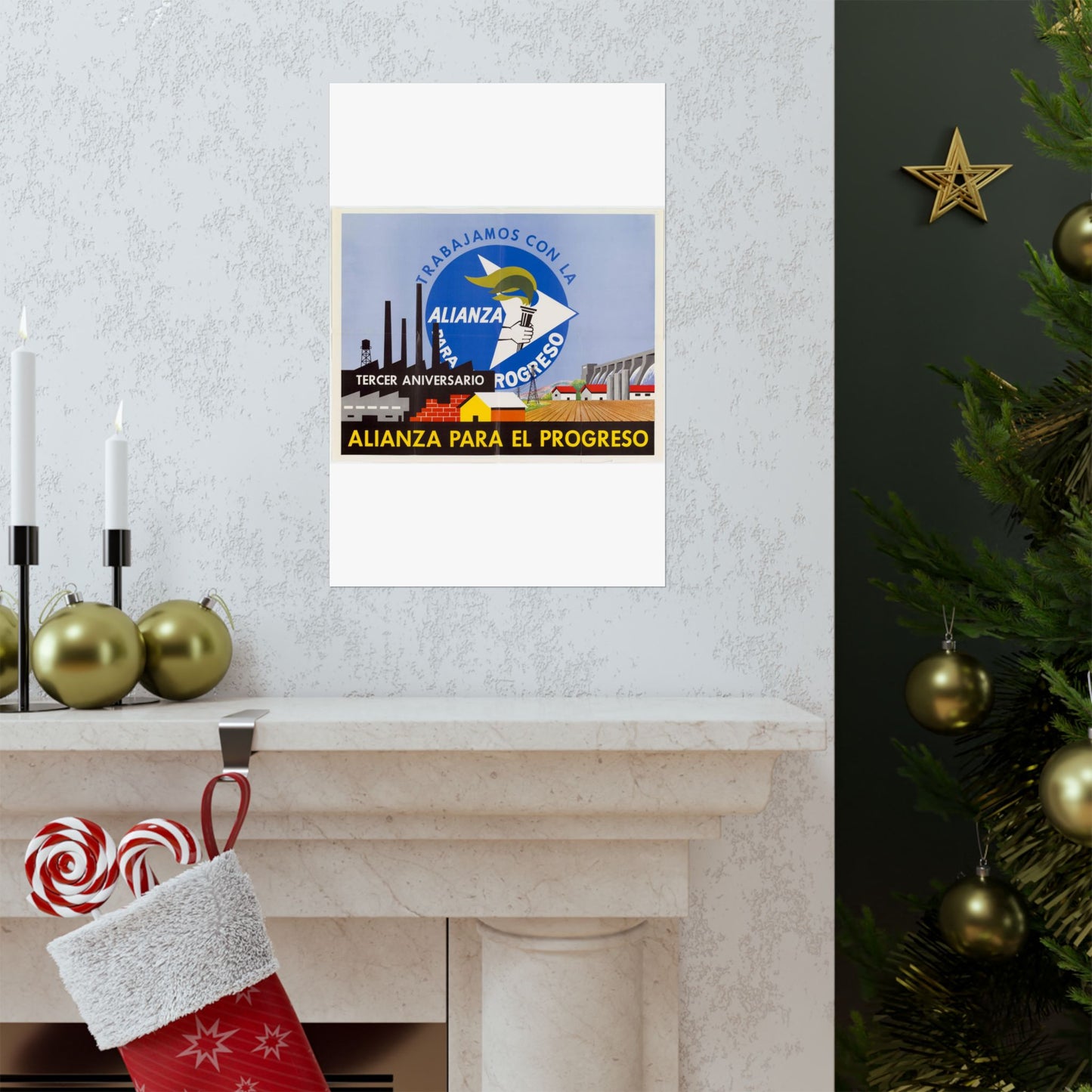 Alliance Posters, Cold War American Propaganda poster High Quality Matte Wall Art Poster for Home, Office, Classroom