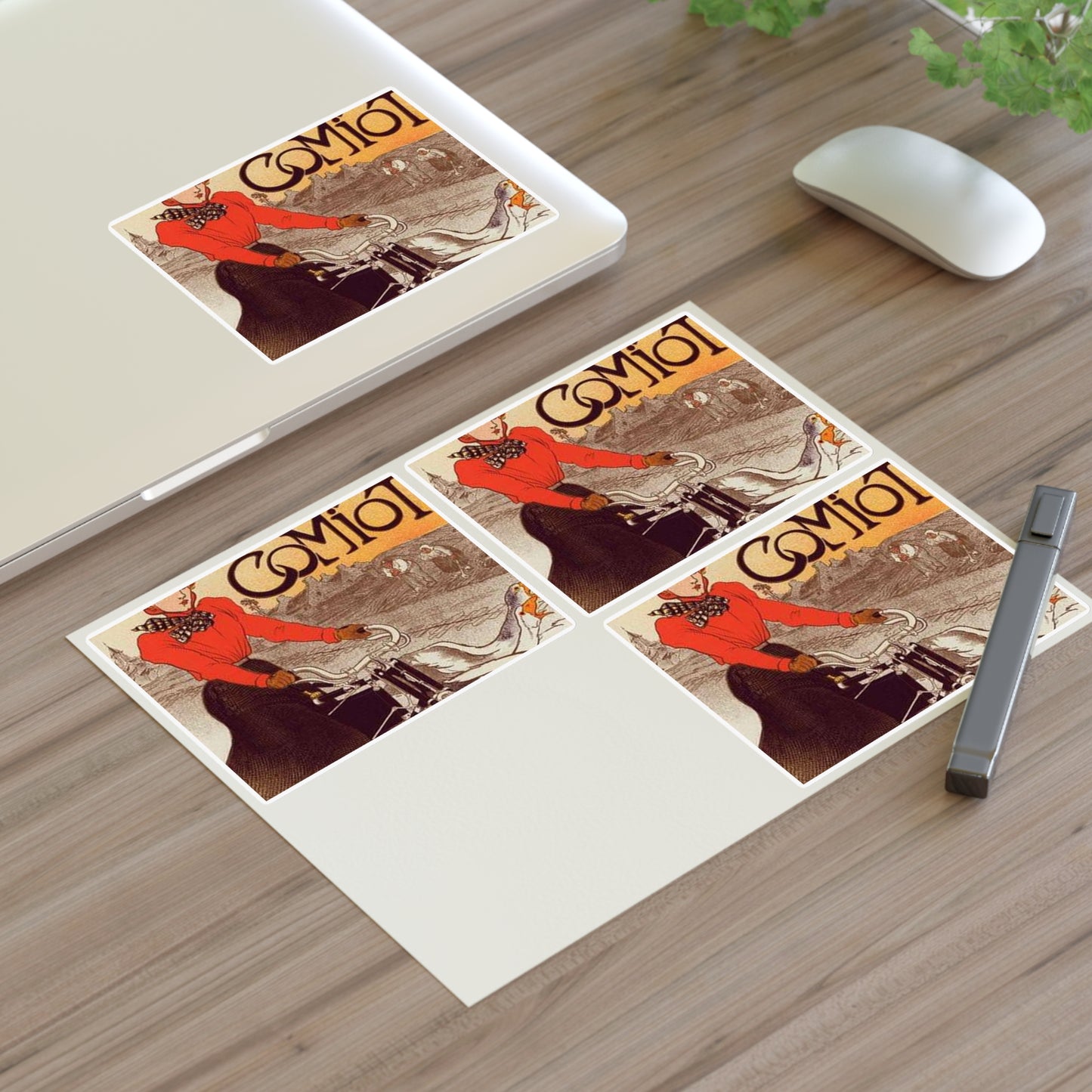Affiche pour les "Motocycles Comiot". Laminated UV Protective Vinyl Stickers
