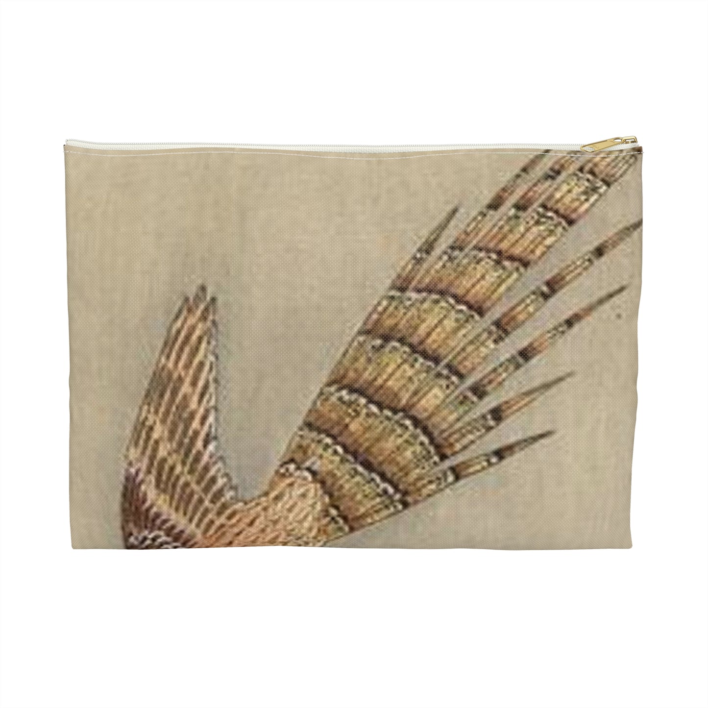 Koson - quail-over-the-forest, Ohara Koson Large Organizer Pouch with Black Zipper