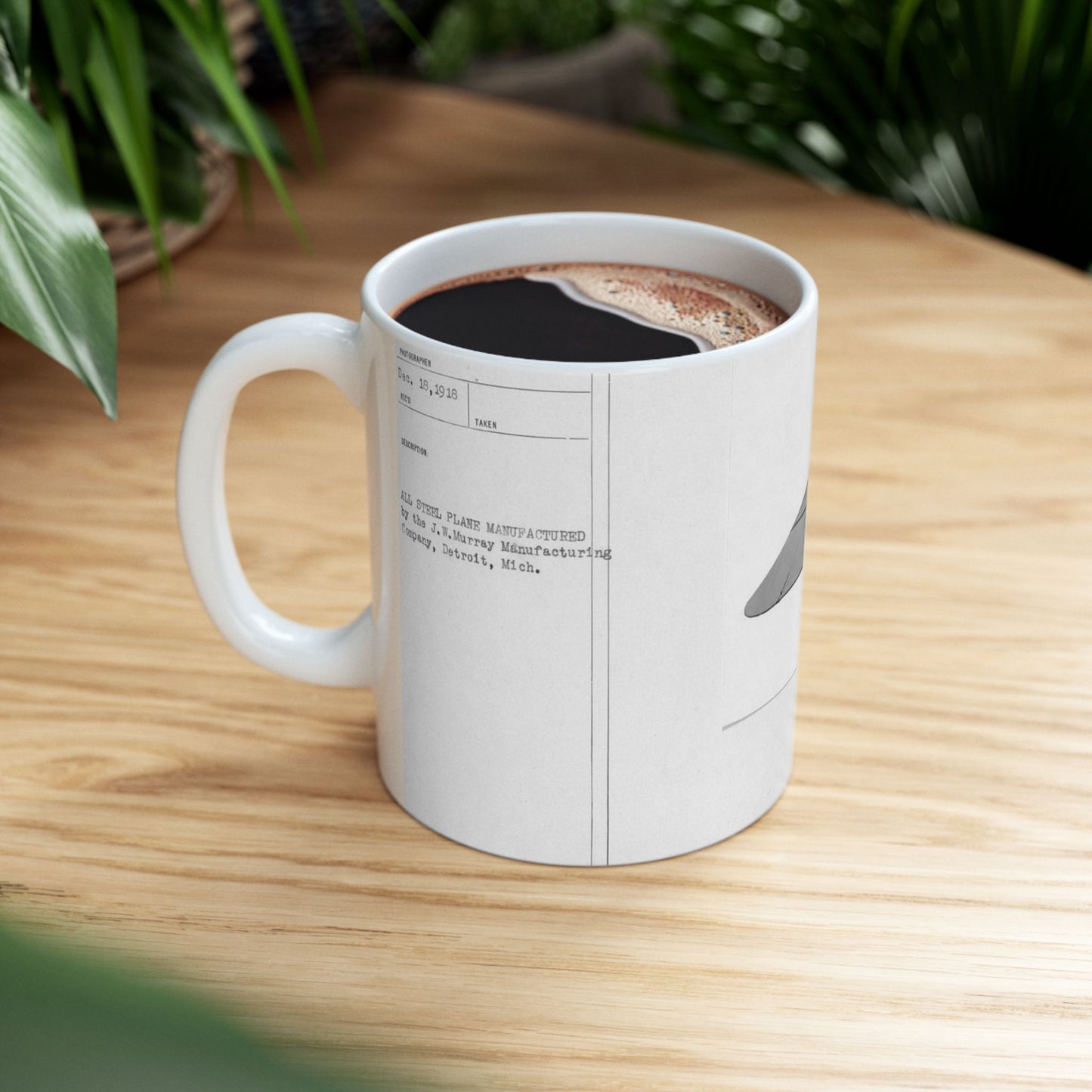Patent drawing - Airplanes - Types - All steel manufactured by the J.W. Murray Manufacturing Company, Detroit, Michigan Public domain image Beautiful Novelty Ceramic Coffee Mug 11oz