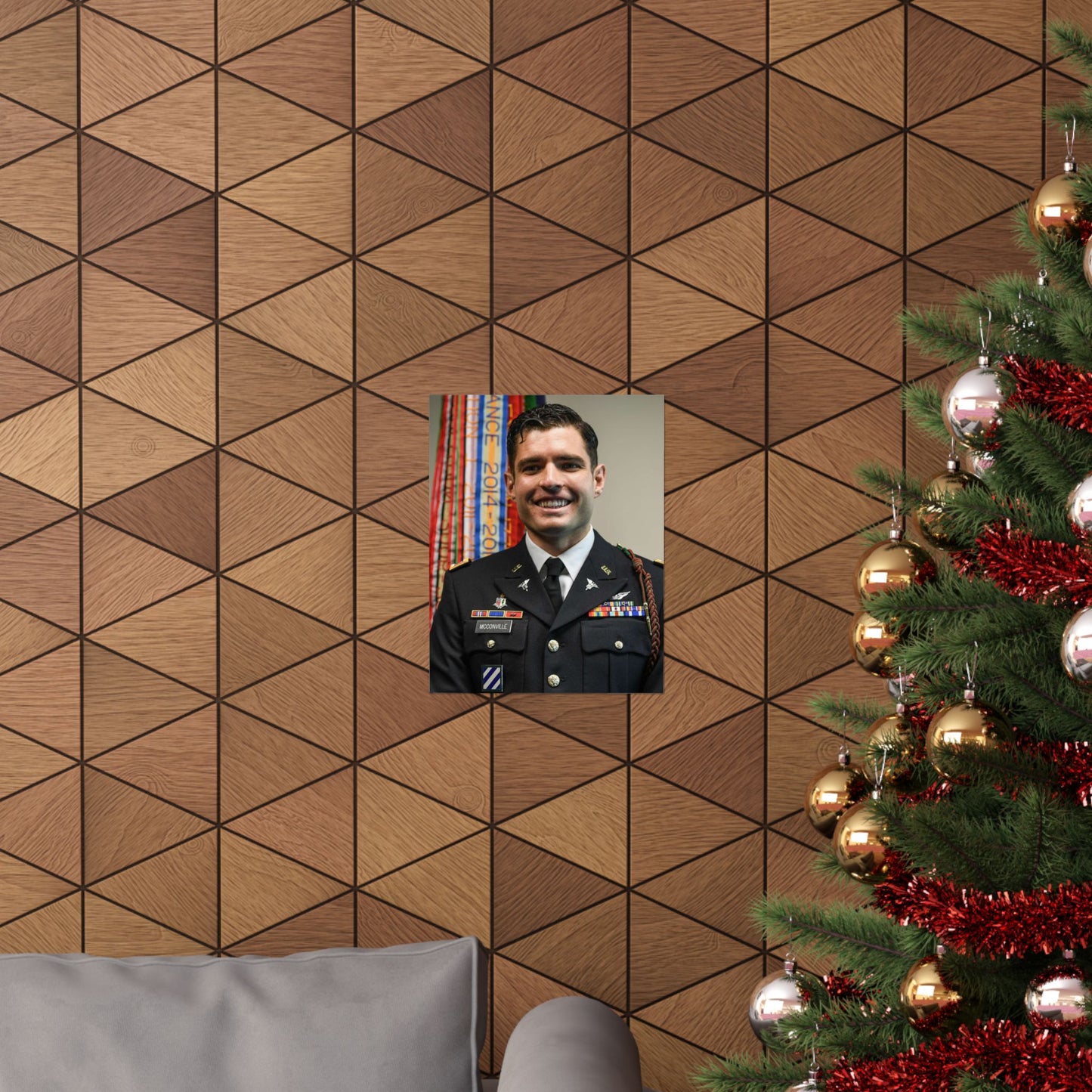 Cpt. Ryan McConville poses for a photo during his promotion High Quality Matte Wall Art Poster for Home, Office, Classroom