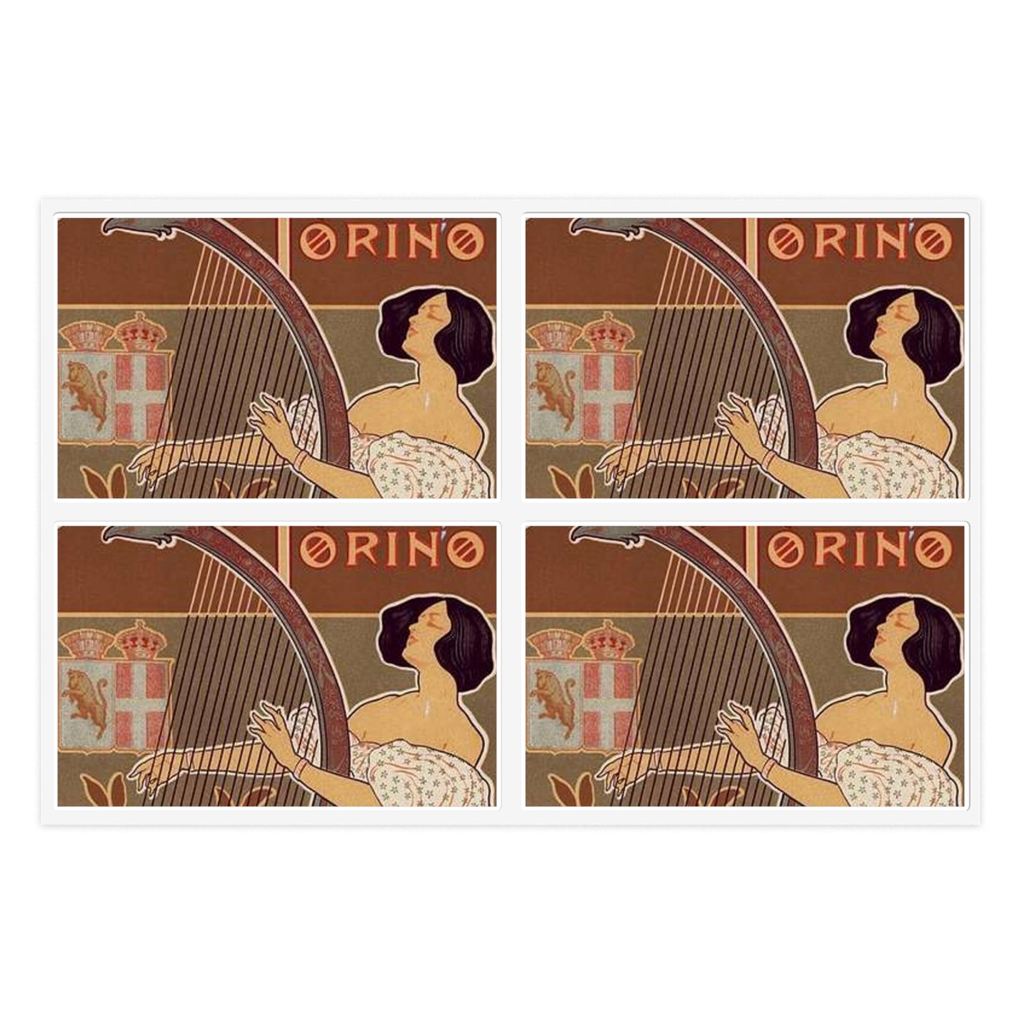 Affiche italienne pour le "Théâtre royal de Turin" Laminated UV Protective Vinyl Stickers