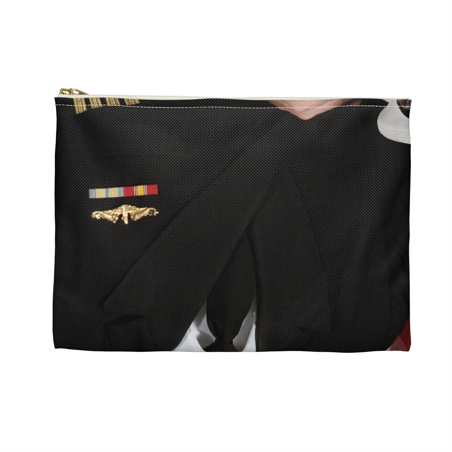 Portrait: US Navy (USN) Captain (CAPT) Charles A. Hougland (uncovered) Large Organizer Pouch with Black Zipper