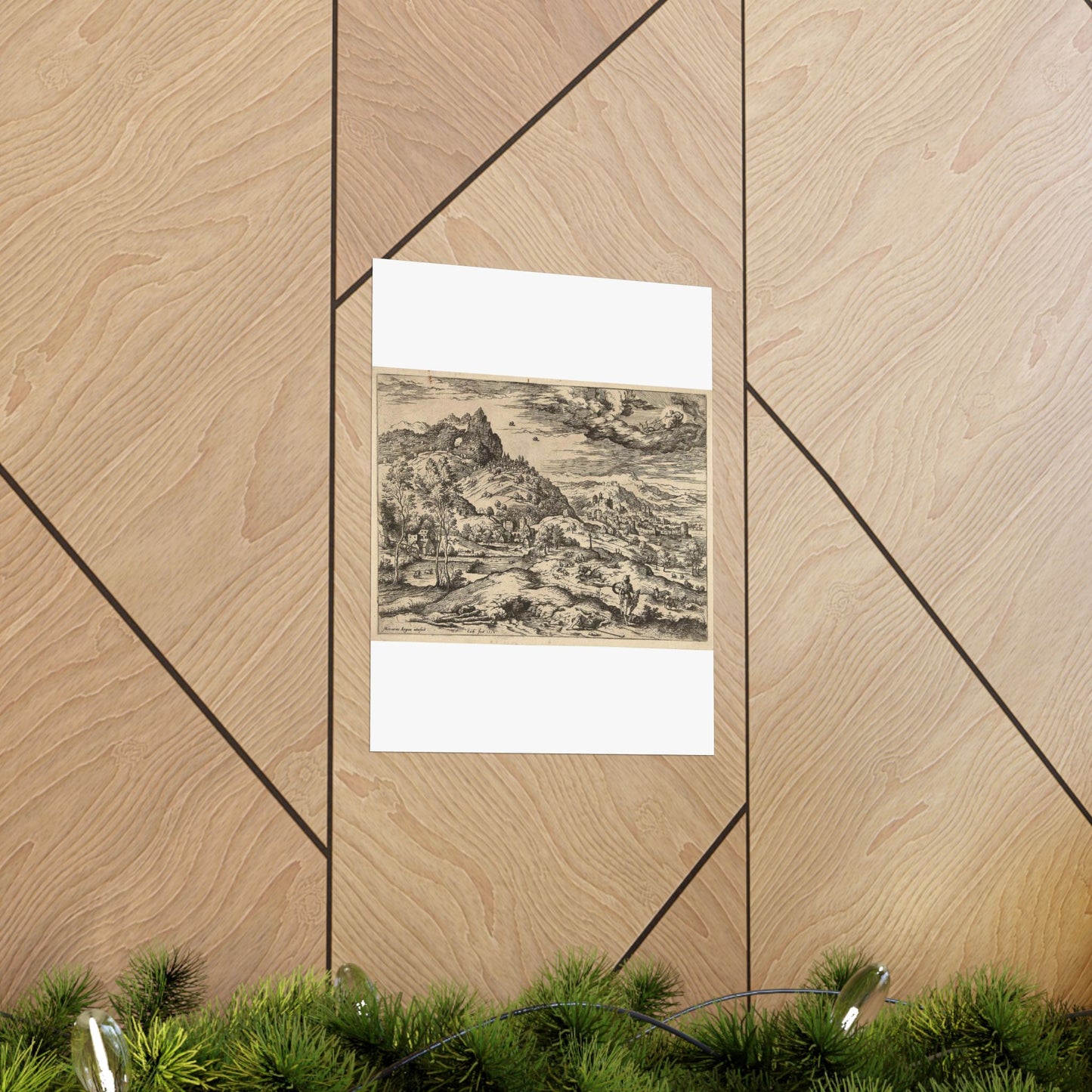 Hieronymus Cock - Mercurius met het hoofd van Argus High Quality Matte Wall Art Poster for Home, Office, Classroom