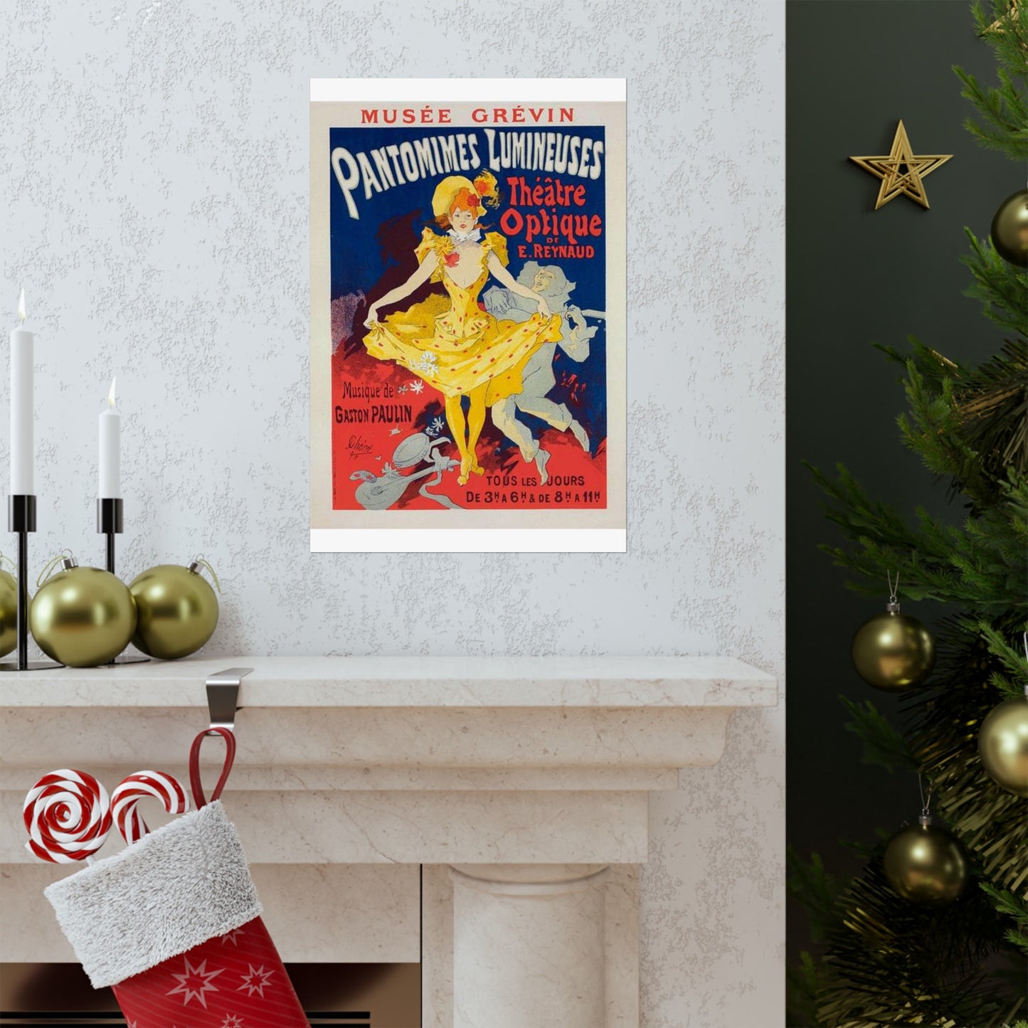 Affiche pour le Musée Grévin, "Pantomimes lumineuses". High Quality Matte Wall Art Poster for Home, Office, Classroom