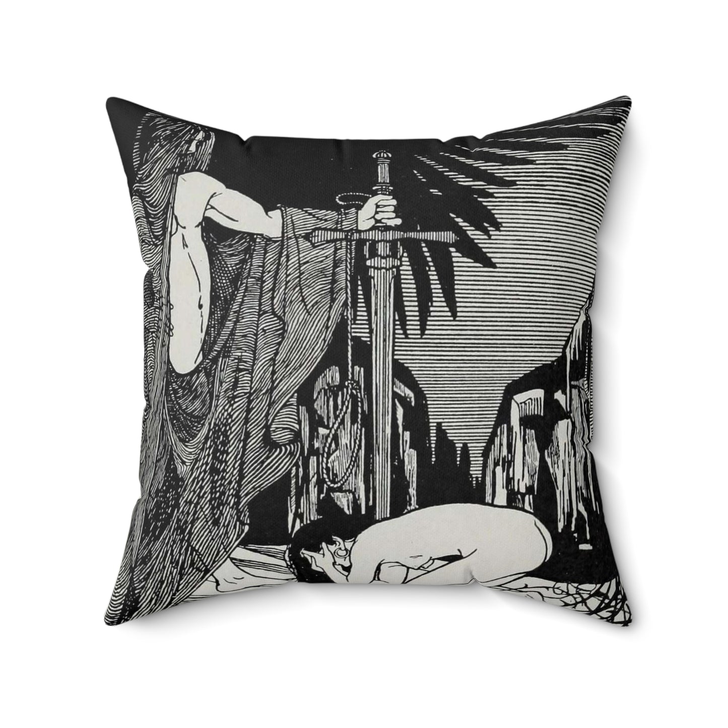 Juda 3 - Art nouveau public domain image Decorative Accent Square Pillow