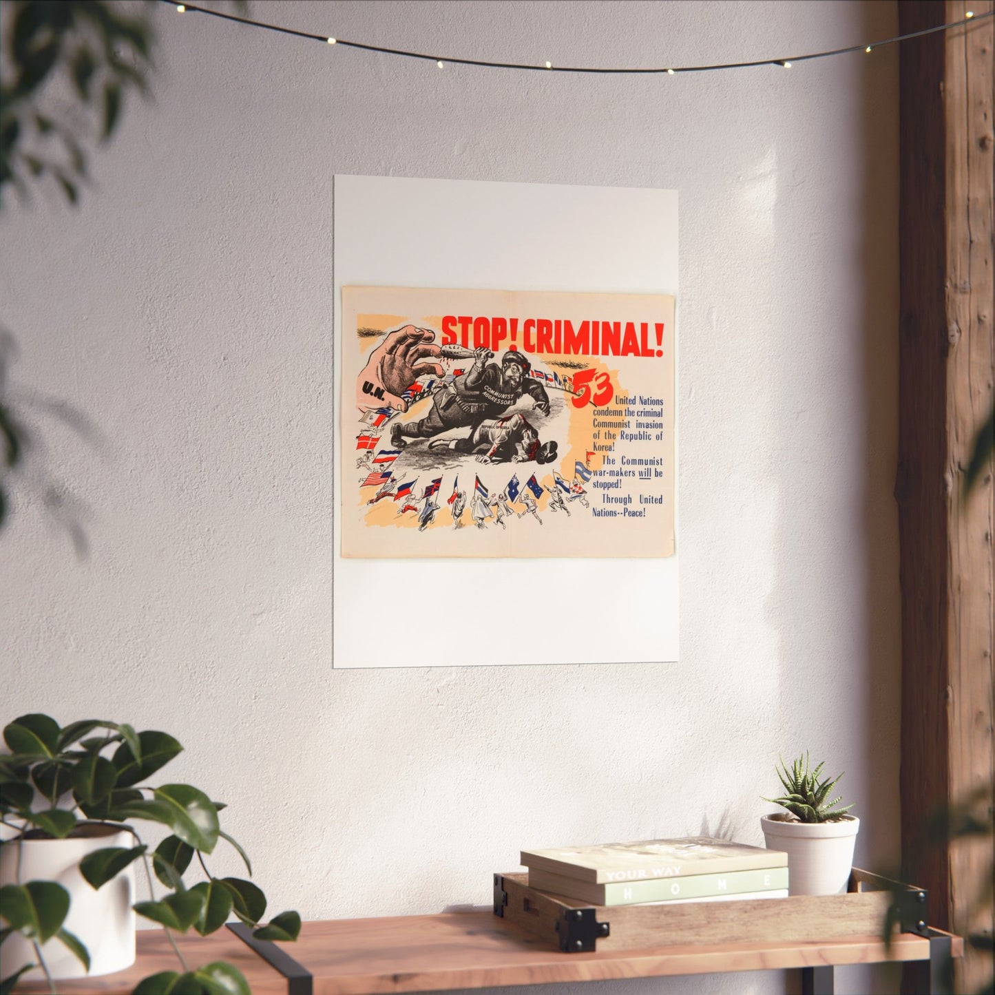 Stop Criminal!, Cold War American Propaganda poster High Quality Matte Wall Art Poster for Home, Office, Classroom