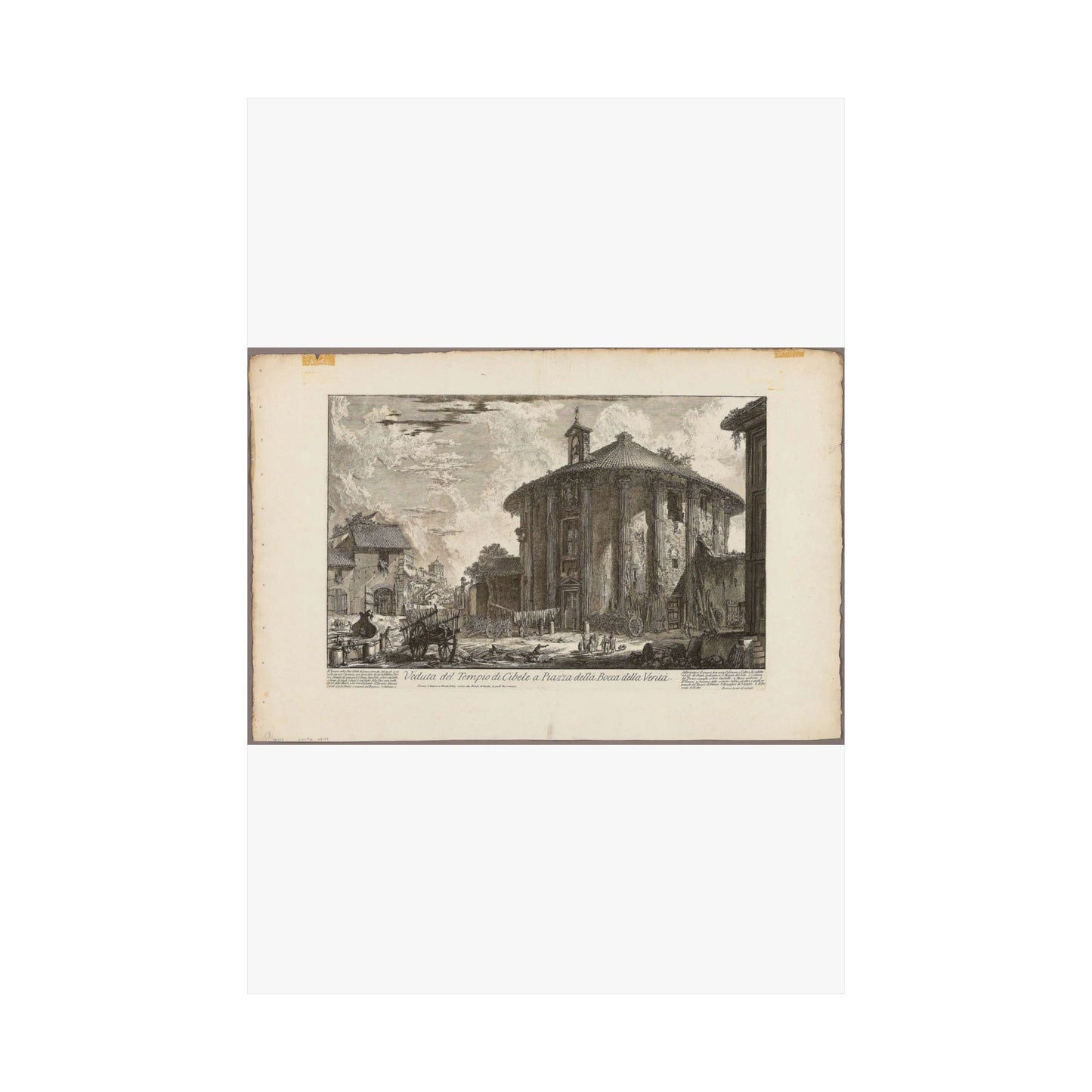 View of the Temple of Cybele in the Piazza of the Bocca della Verità, from Views of Rome High Quality Matte Wall Art Poster for Home, Office, Classroom