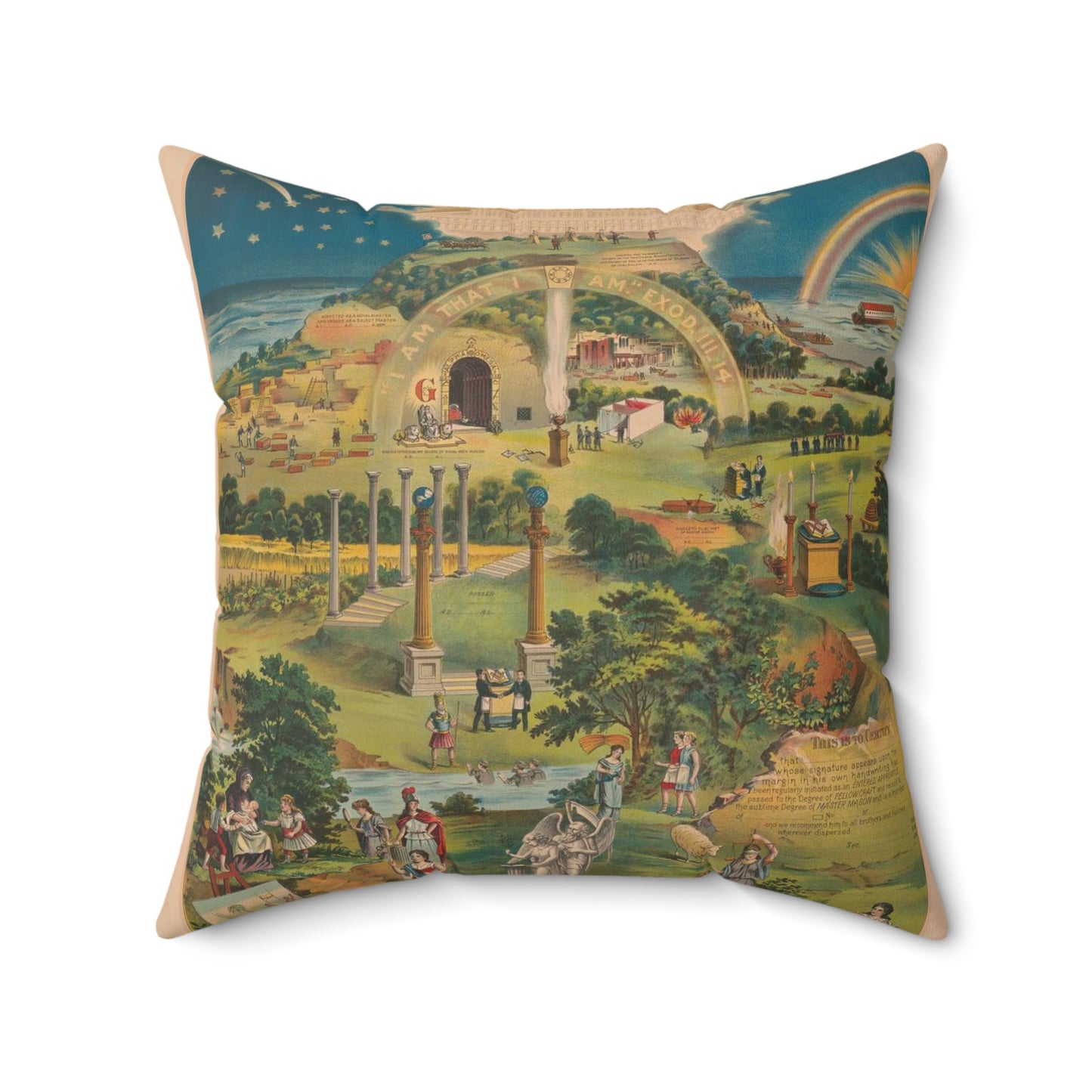 Our emblematic mystic light of masonry Decorative Accent Square Pillow