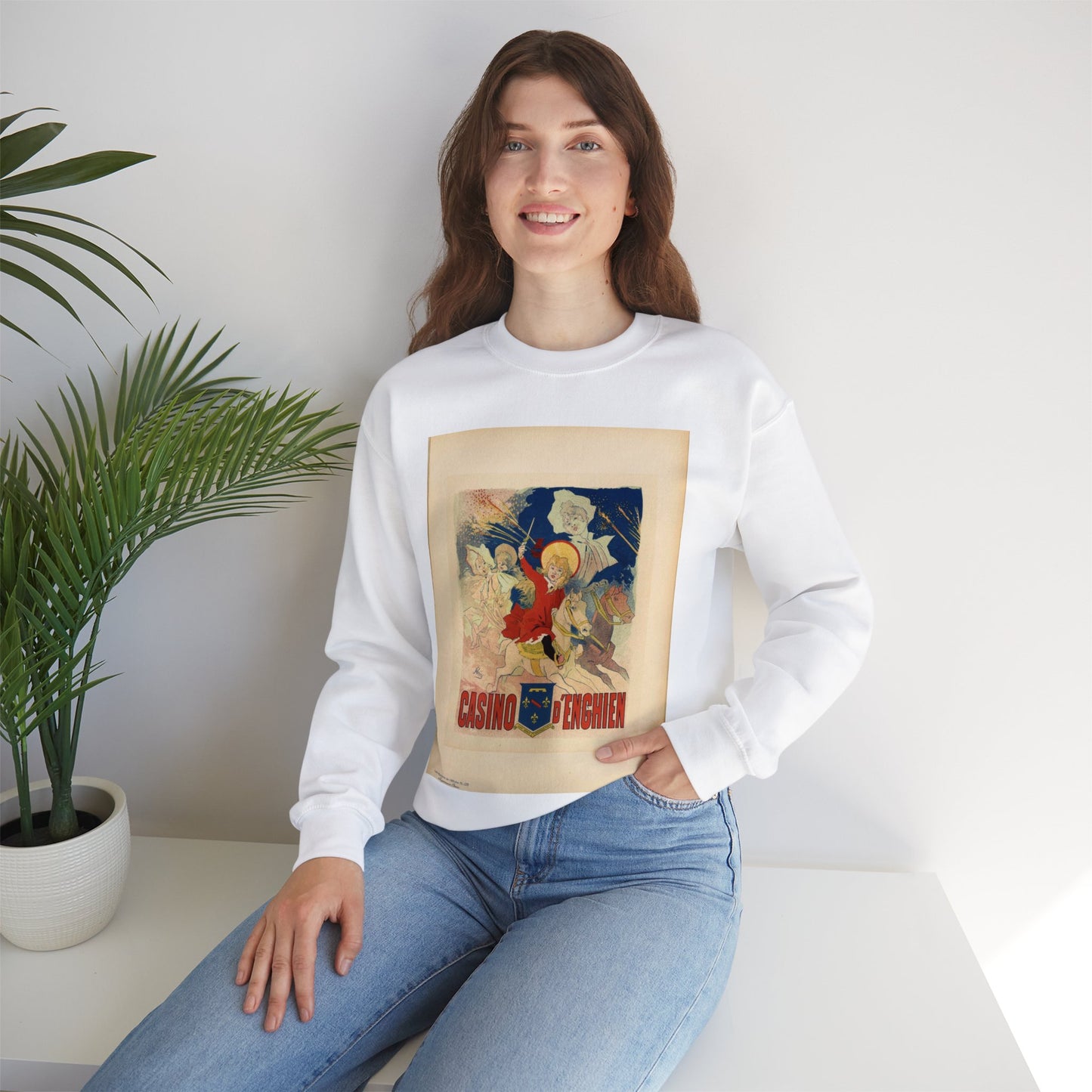 Maîtres de l'affiche V 3 - Pl 129 - Jules Chéret White Heavy Blend Adult Crew Neck SweatShirt