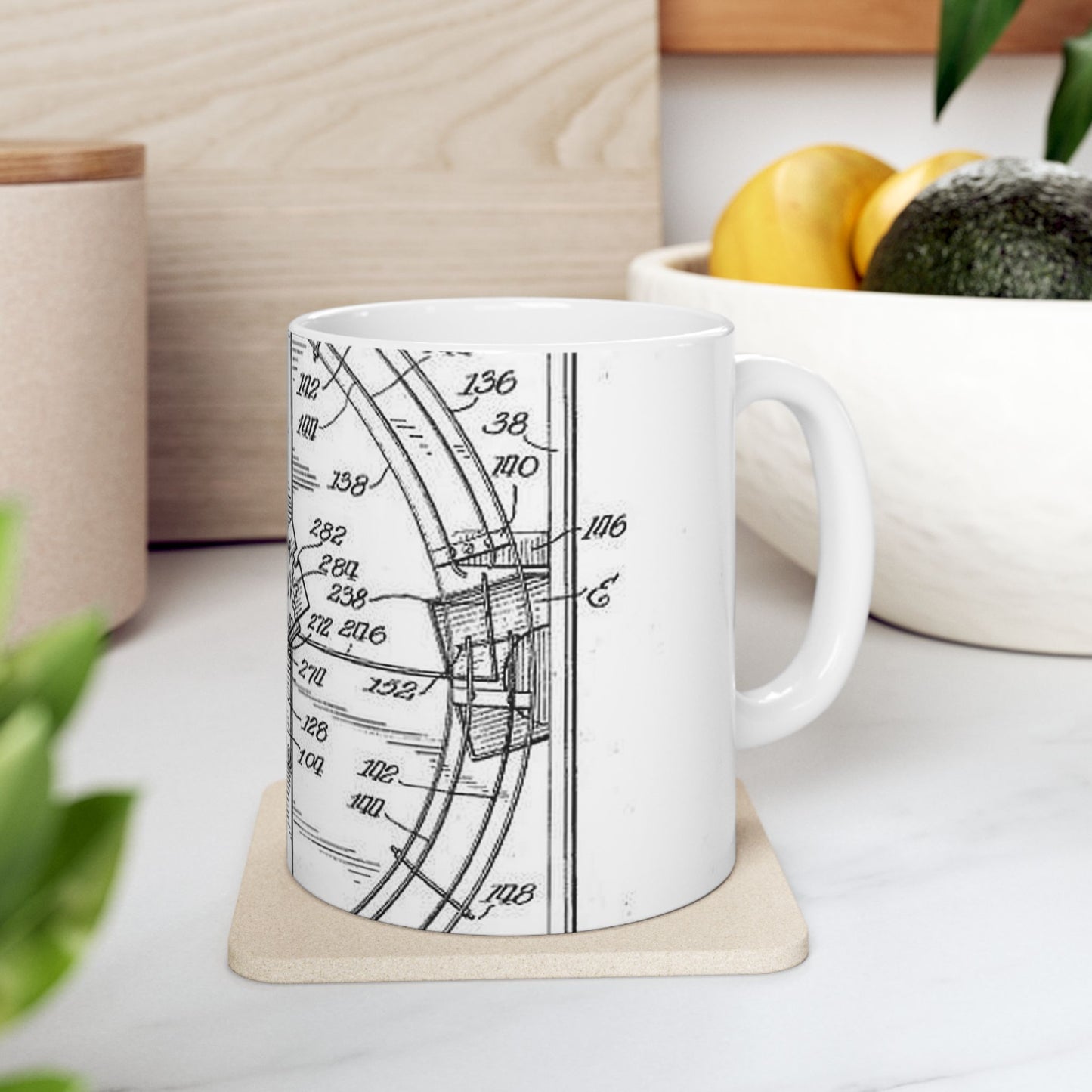 Patent drawing - Hammond card table mechanism - . Public domain image Beautiful Novelty Ceramic Coffee Mug 11oz