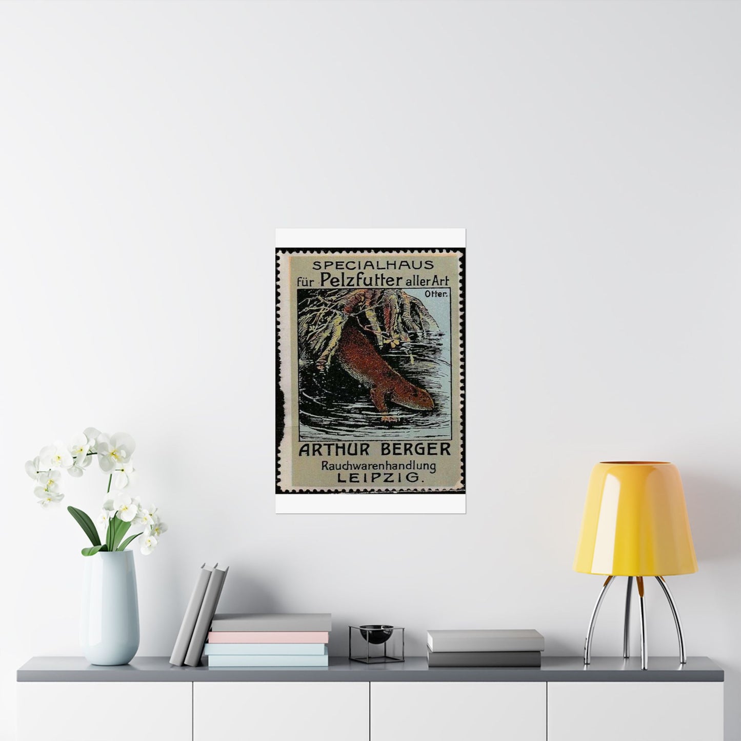 Arthur Berger, fur trader in Leipzig, c. 1910, brand advertisings (07) High Quality Matte Wall Art Poster for Home, Office, Classroom