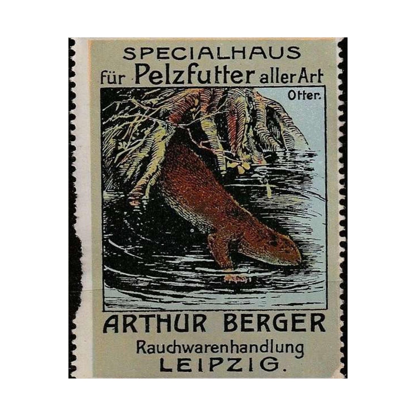 Arthur Berger, fur trader in Leipzig, c. 1910, brand advertisings (07) High Quality Matte Wall Art Poster for Home, Office, Classroom