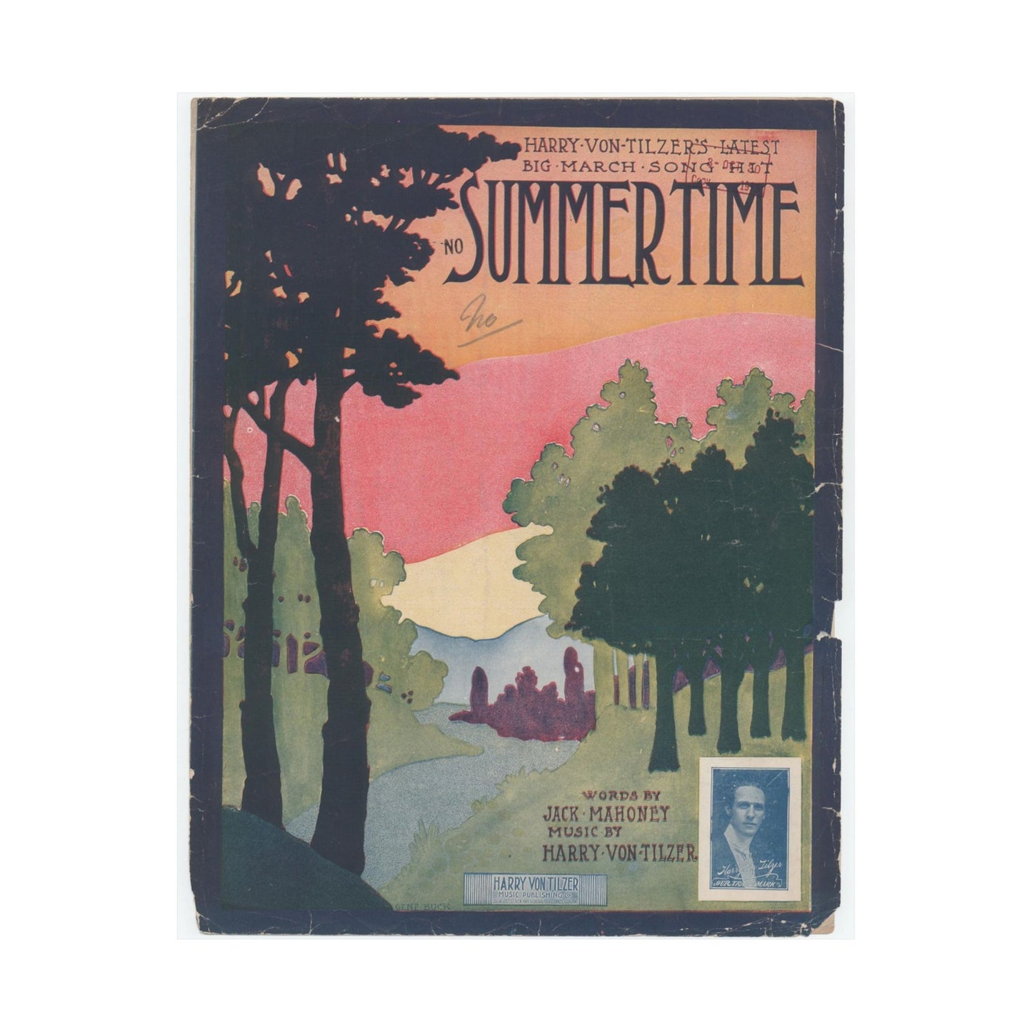 Summertime, musical notation - Public domain American sheet music High Quality Matte Wall Art Poster for Home, Office, Classroom