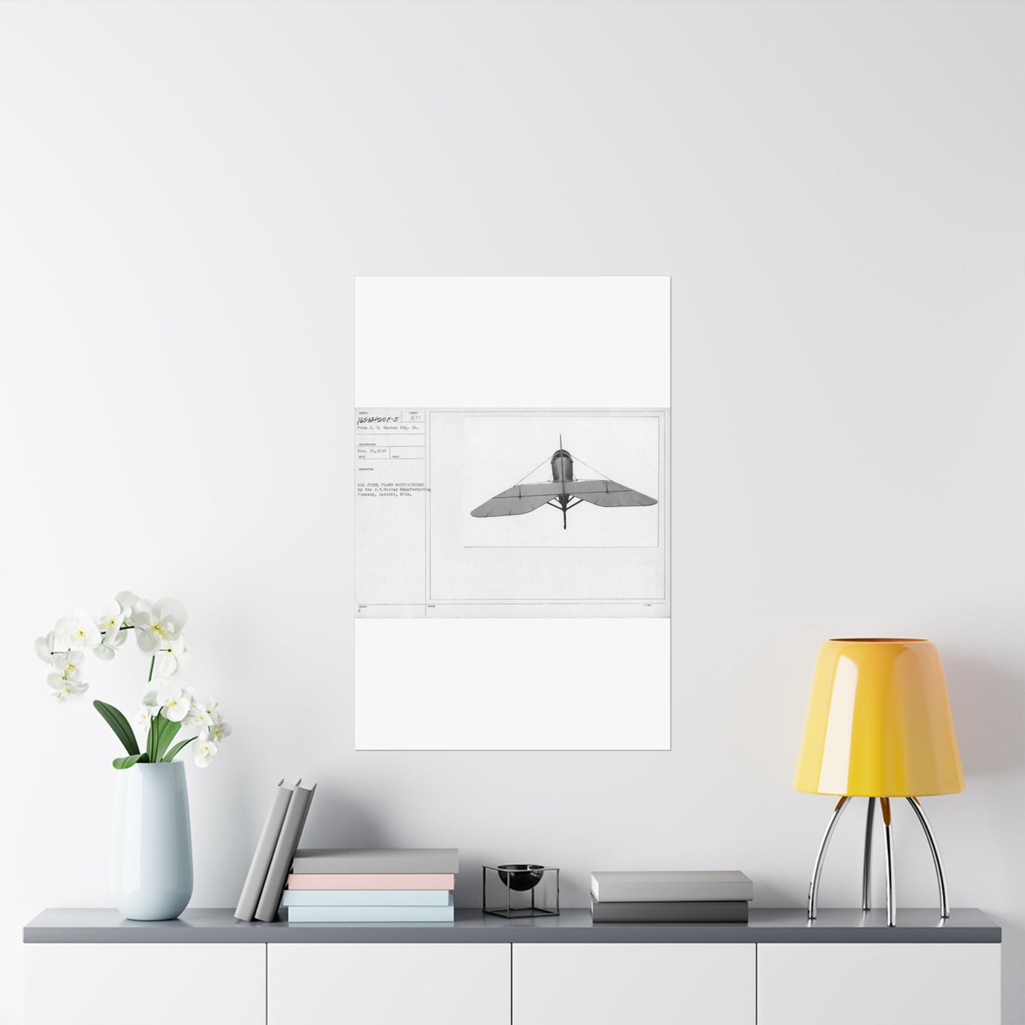 Patent drawing - Airplanes - Types - All steel manufactured by the J.W. Murray Manufacturing Company, Detroit, Michigan Public domain image High Quality Matte Wall Art Poster for Home, Office, Classroom