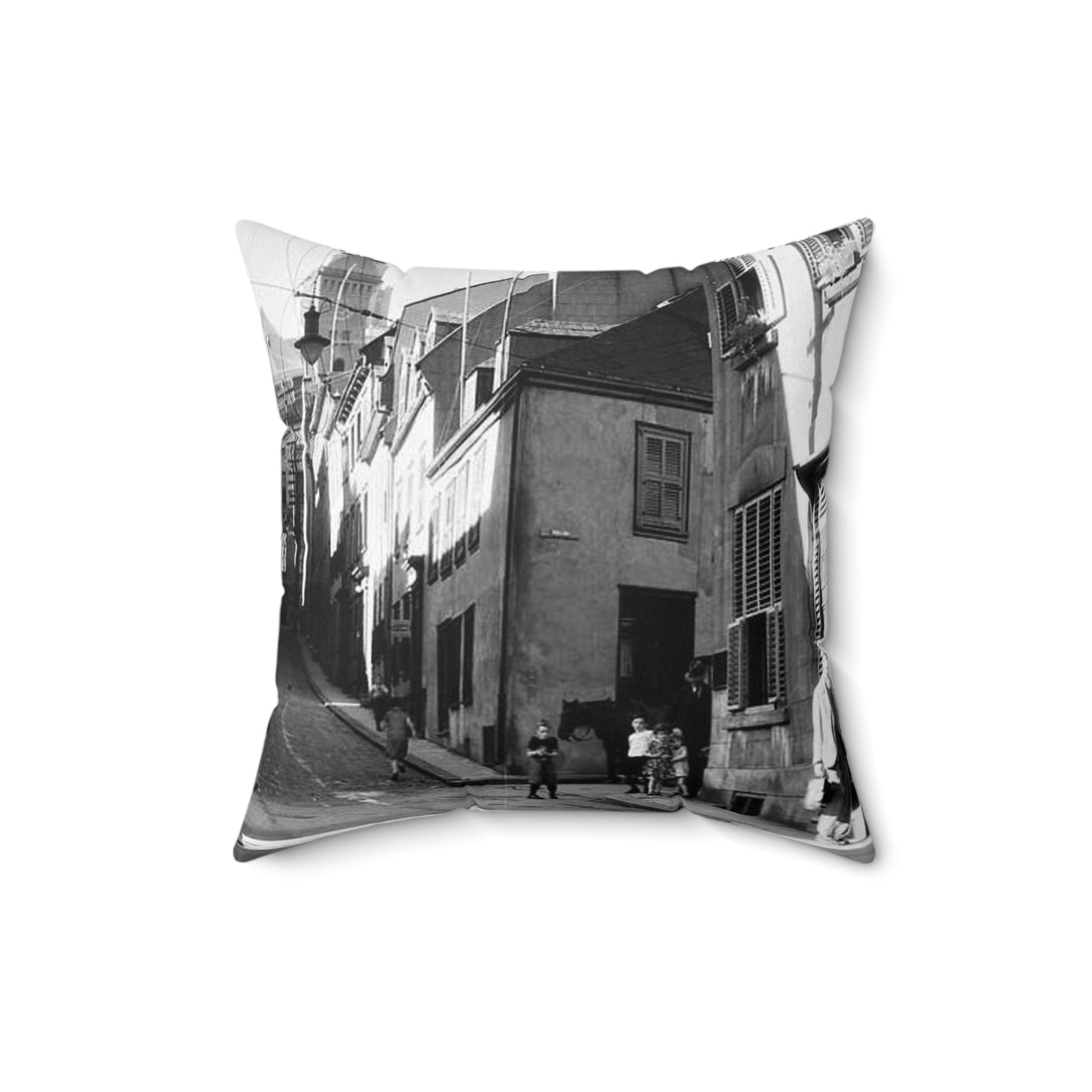 Rue St-Flavien, Quebec City, 1932 Decorative Accent Square Pillow