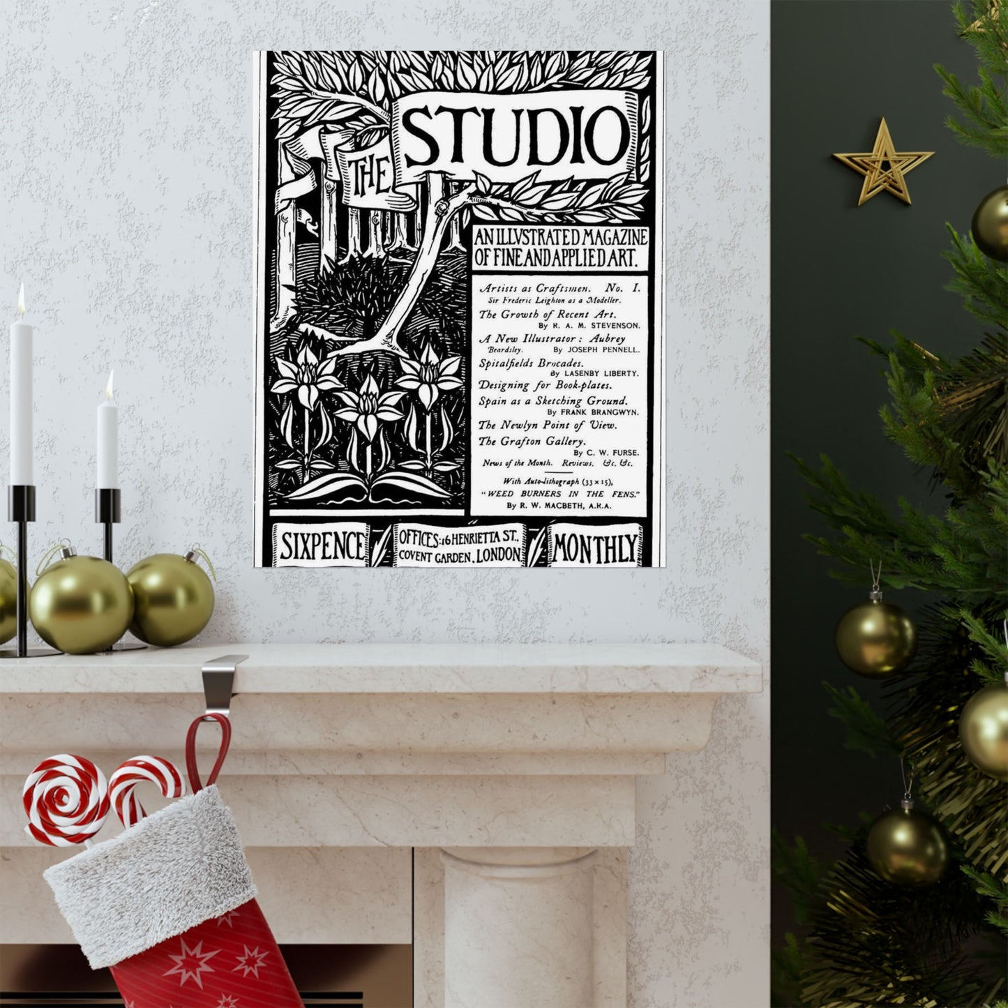 Aubrey Beardsley - Thestudiomagazinefirstcover High Quality Matte Wall Art Poster for Home, Office, Classroom