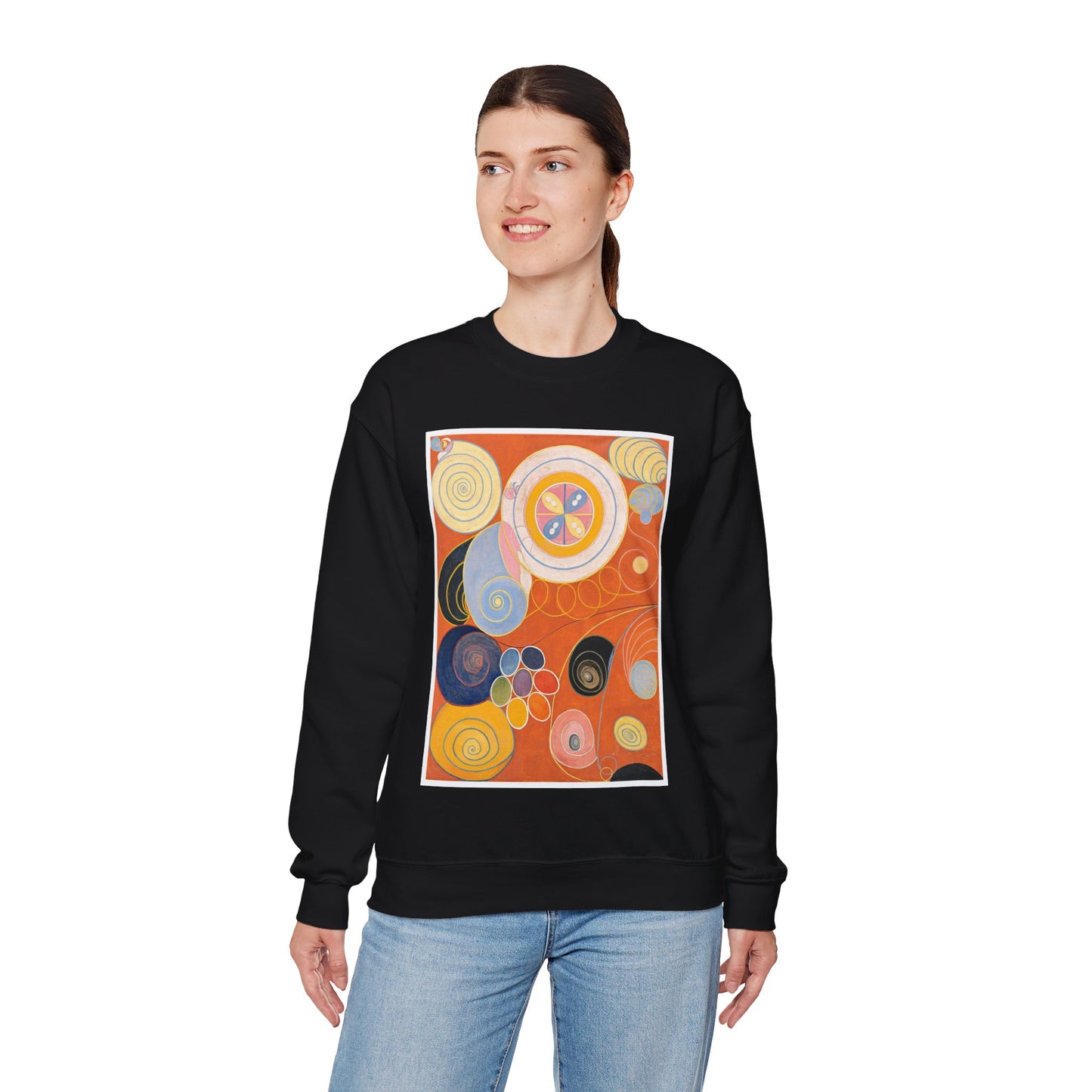 Hilma af Klint - The Ten Largest No. 3 - Youth - 1907 Black Heavy Blend Adult Crew Neck SweatShirt