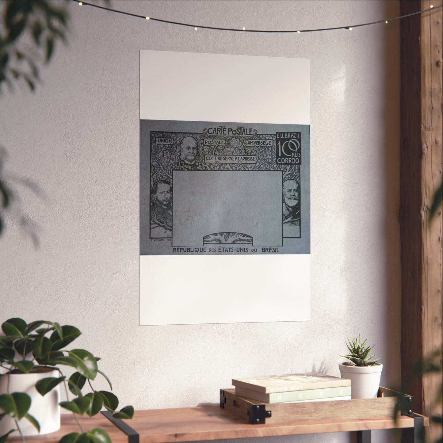 EliseuVisconti-D857-Bilhete postal para o exterior – A Evolução Histórica do Brasil – Projeto para bilhete postal integrante da coleção vencedora do Concurso dos Correios de 1904 High Quality Matte Wall Art Poster for Home, Office, Classroom