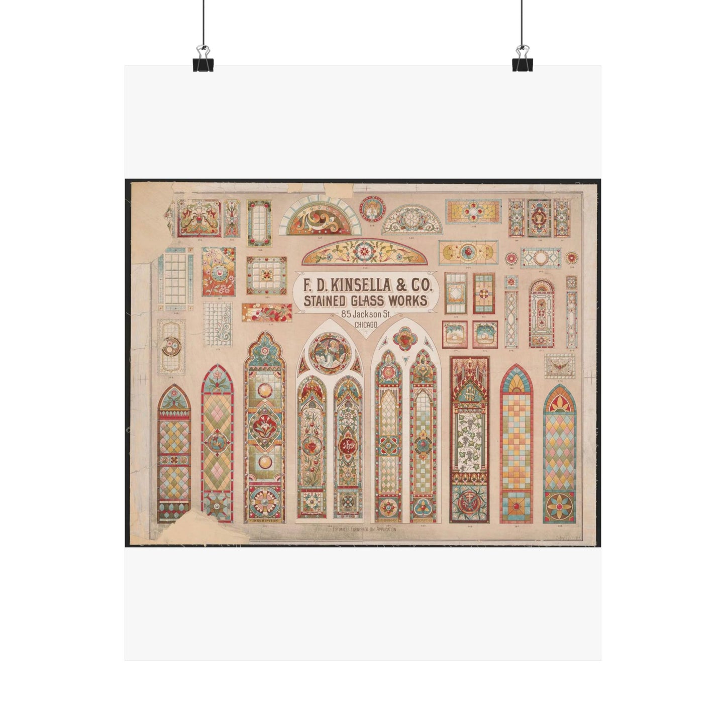 F.D. Kinsella & Co., stained glass works High Quality Matte Wall Art Poster for Home, Office, Classroom