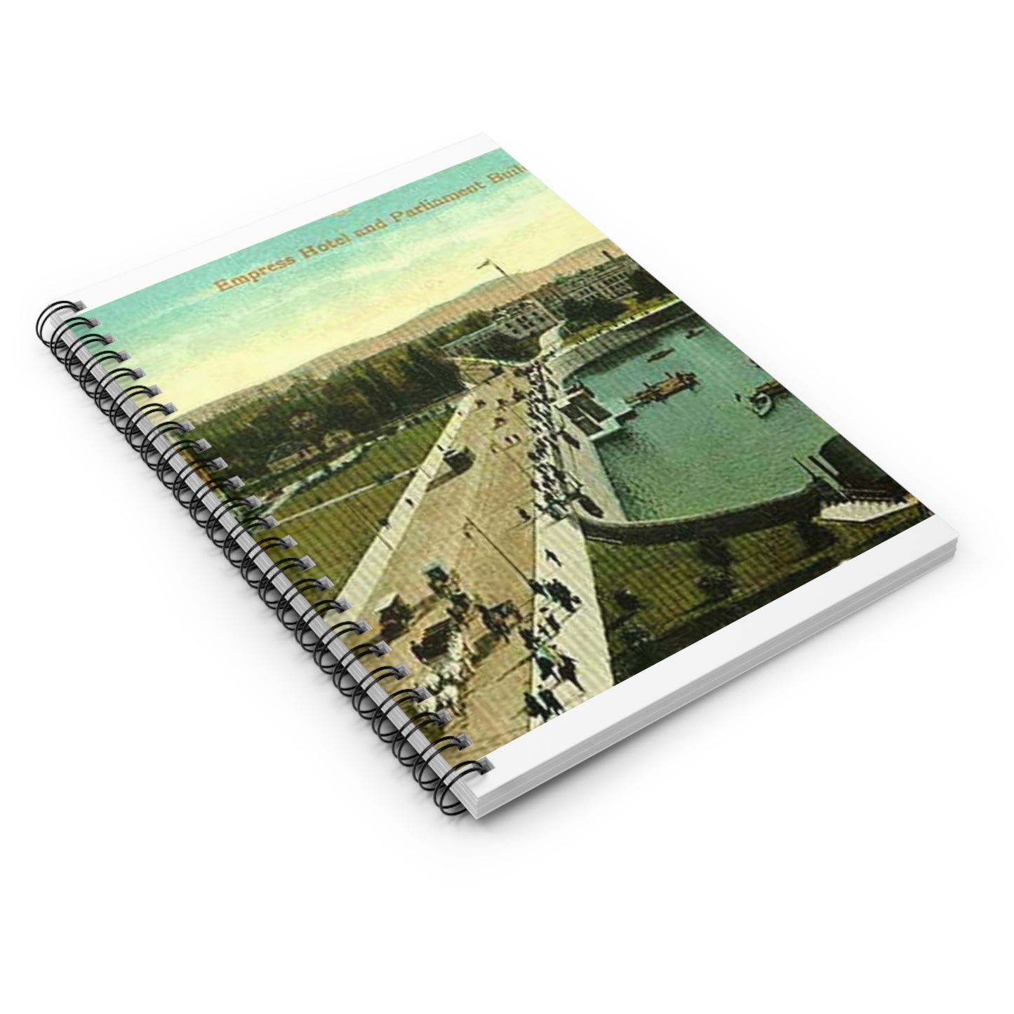 Empress Hotel and Parliament Buildings by the harbor in Victoria, British Columbia, between 1903 and 1913 (AL+CA 2080) Spiral Bound Ruled Notebook with Printed Cover
