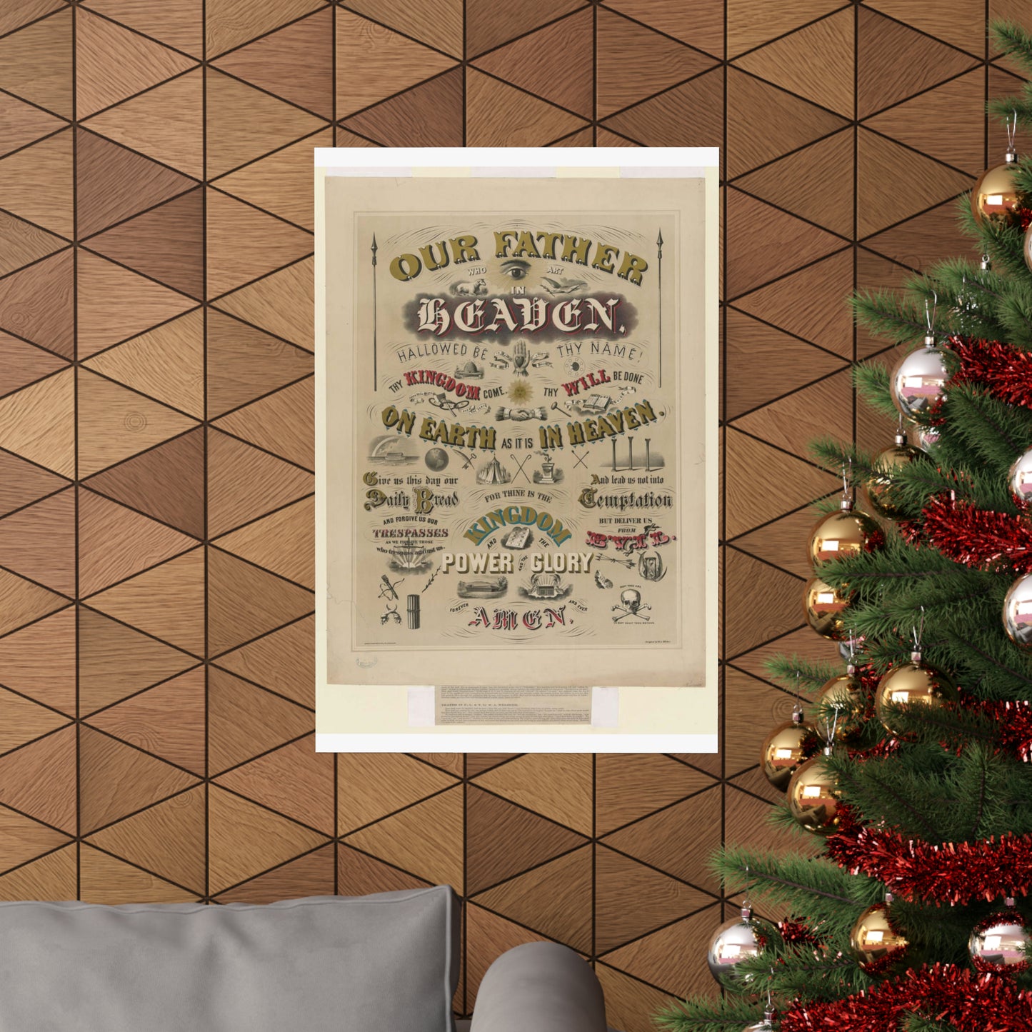 Our father who art in Heaven ... / designed by W.A. Welsher. High Quality Matte Wall Art Poster for Home, Office, Classroom