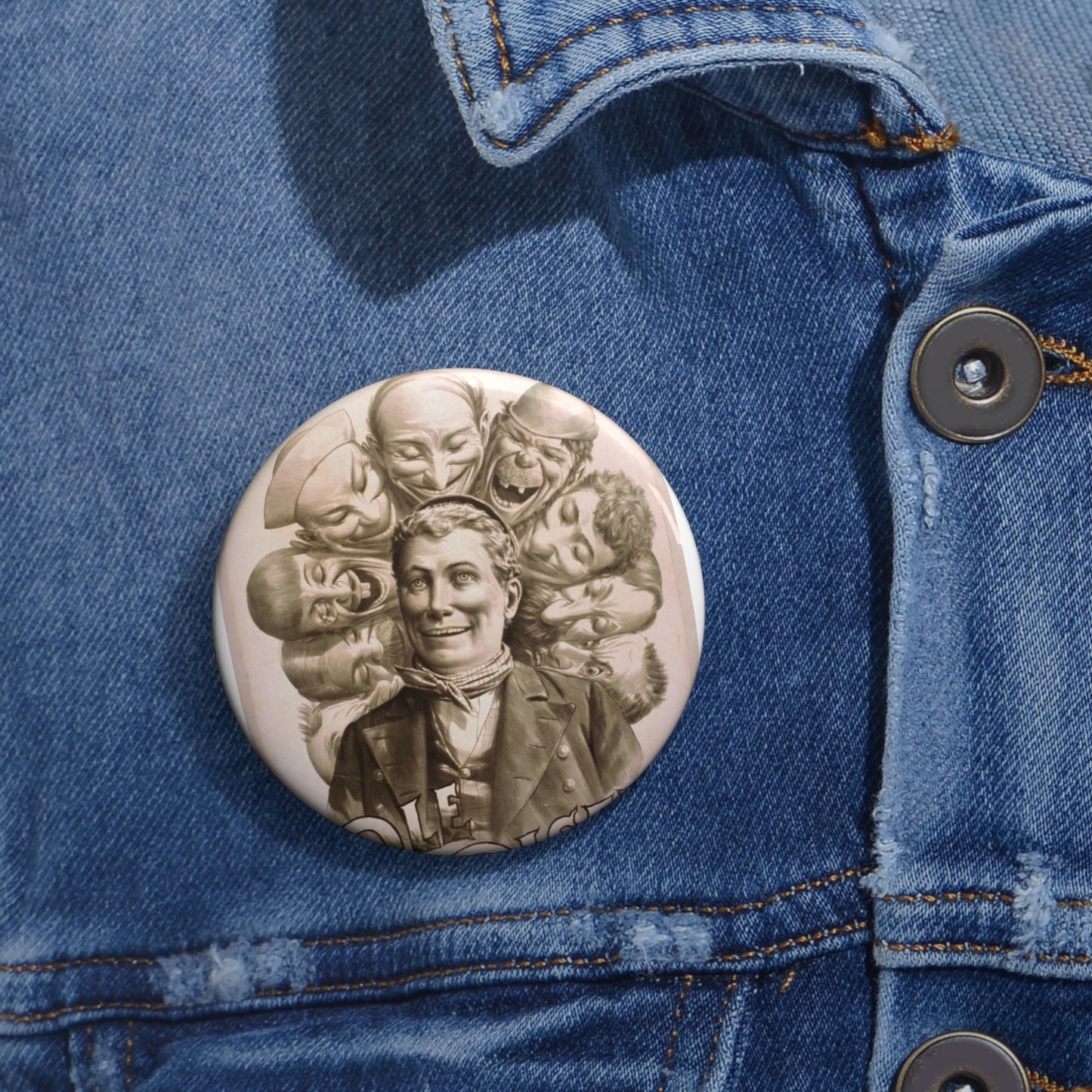 Poster - The comedy novelty, Ole Olson - Public domain lithograph Pin Buttons with Crisp Design