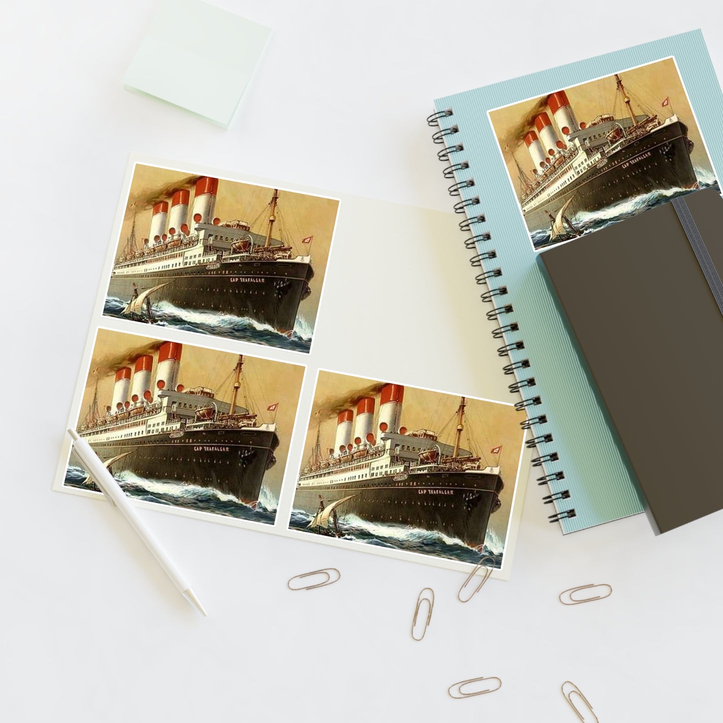 Dampfer Cap Trafalgar 1899 - Public domain image of a steam boat Laminated UV Protective Vinyl Stickers