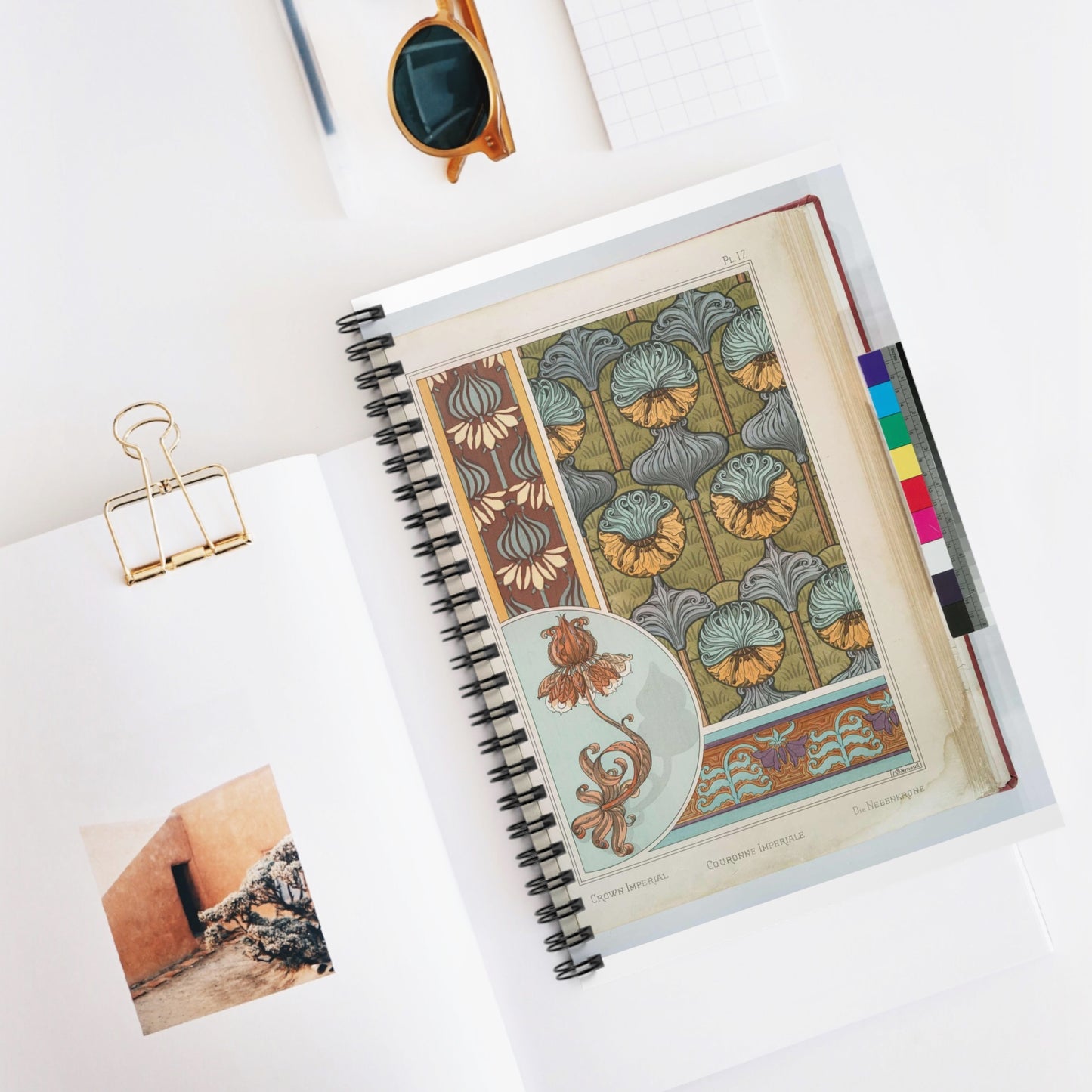Couronne imperiale, Maurice Pillard Verneuil Spiral Bound Ruled Notebook with Printed Cover