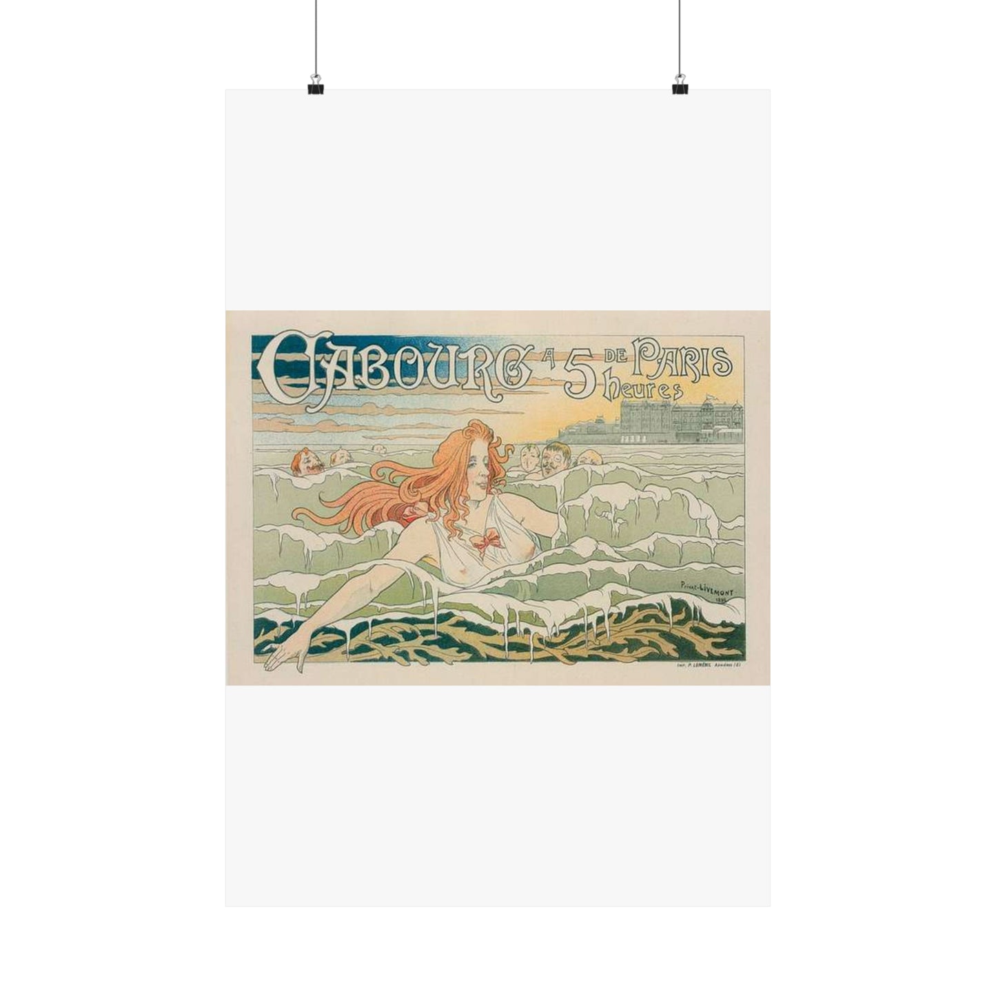 Affiche belge pour le "Casino de Cabourg". High Quality Matte Wall Art Poster for Home, Office, Classroom