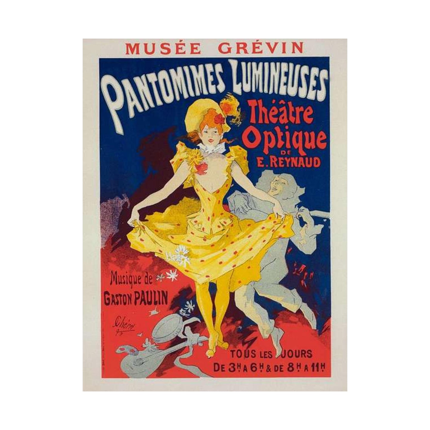 Affiche pour le Musée Grévin, "Pantomimes lumineuses". High Quality Matte Wall Art Poster for Home, Office, Classroom