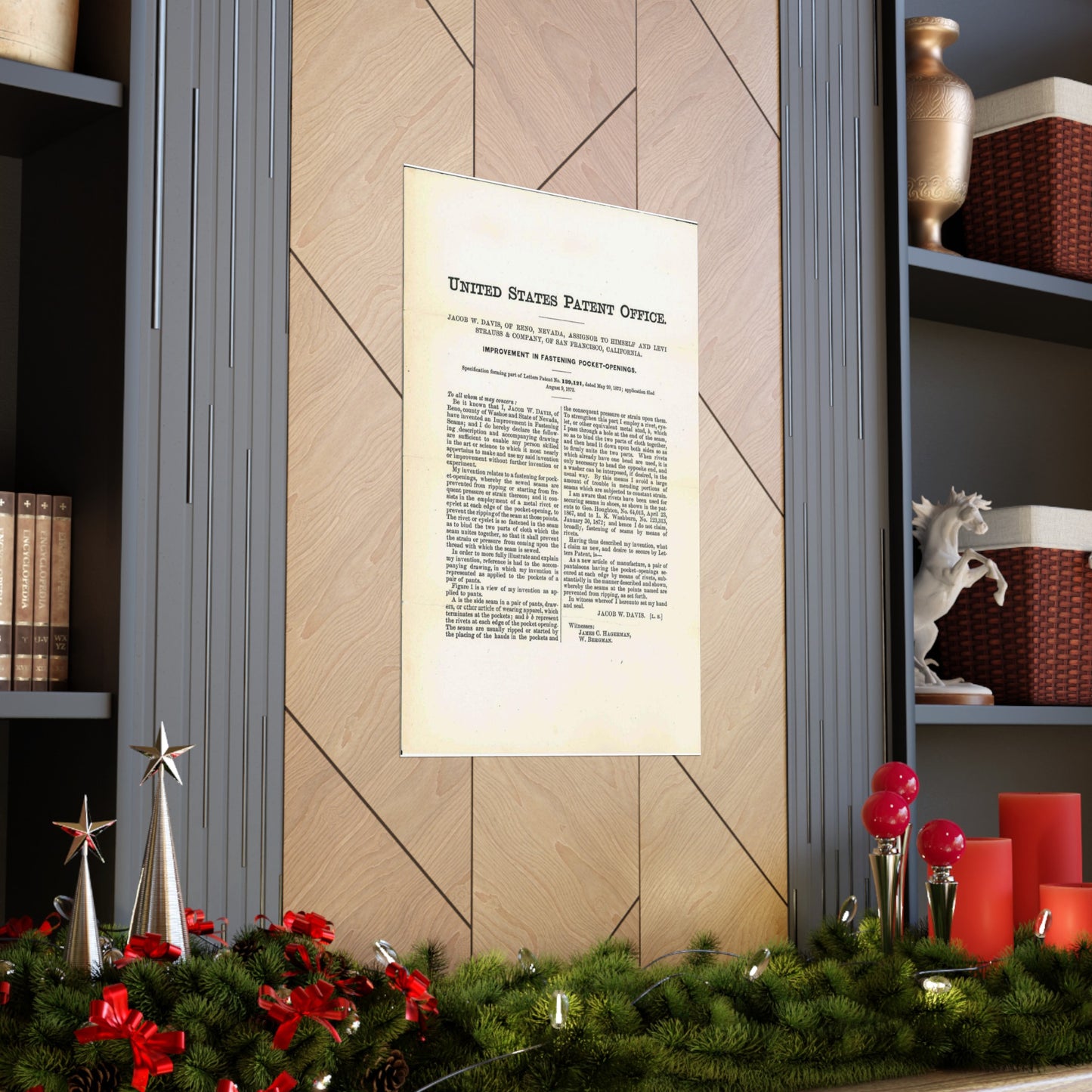 Patent Case File No. 139,121, Improvement in Fastening Pocket Openings, Inventor- Jacob W. Davis - DPLA - afb017b06366ded5b3d9735cb413b735 (page 29) High Quality Matte Wall Art Poster for Home, Office, Classroom