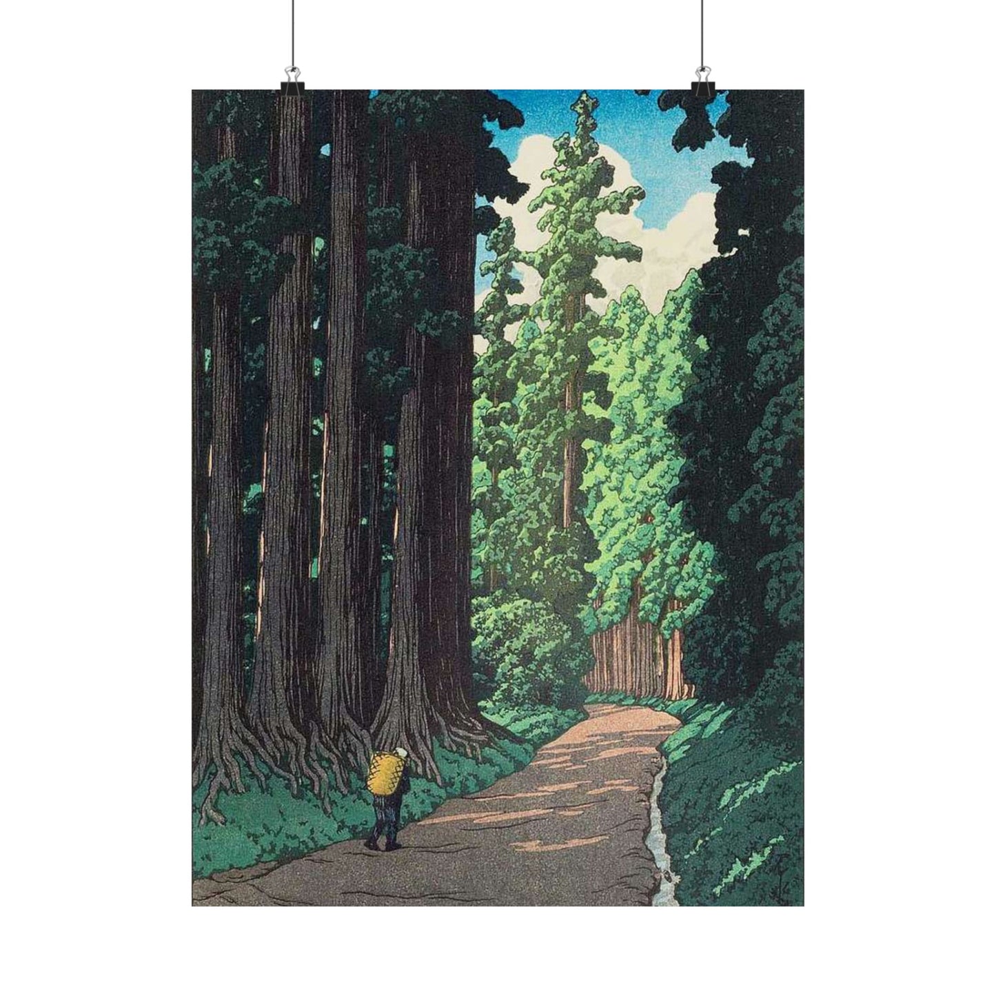 Nikko kaido Hasui Kawase. 1930s Japan, public domain image. High Quality Matte Wall Art Poster for Home, Office, Classroom