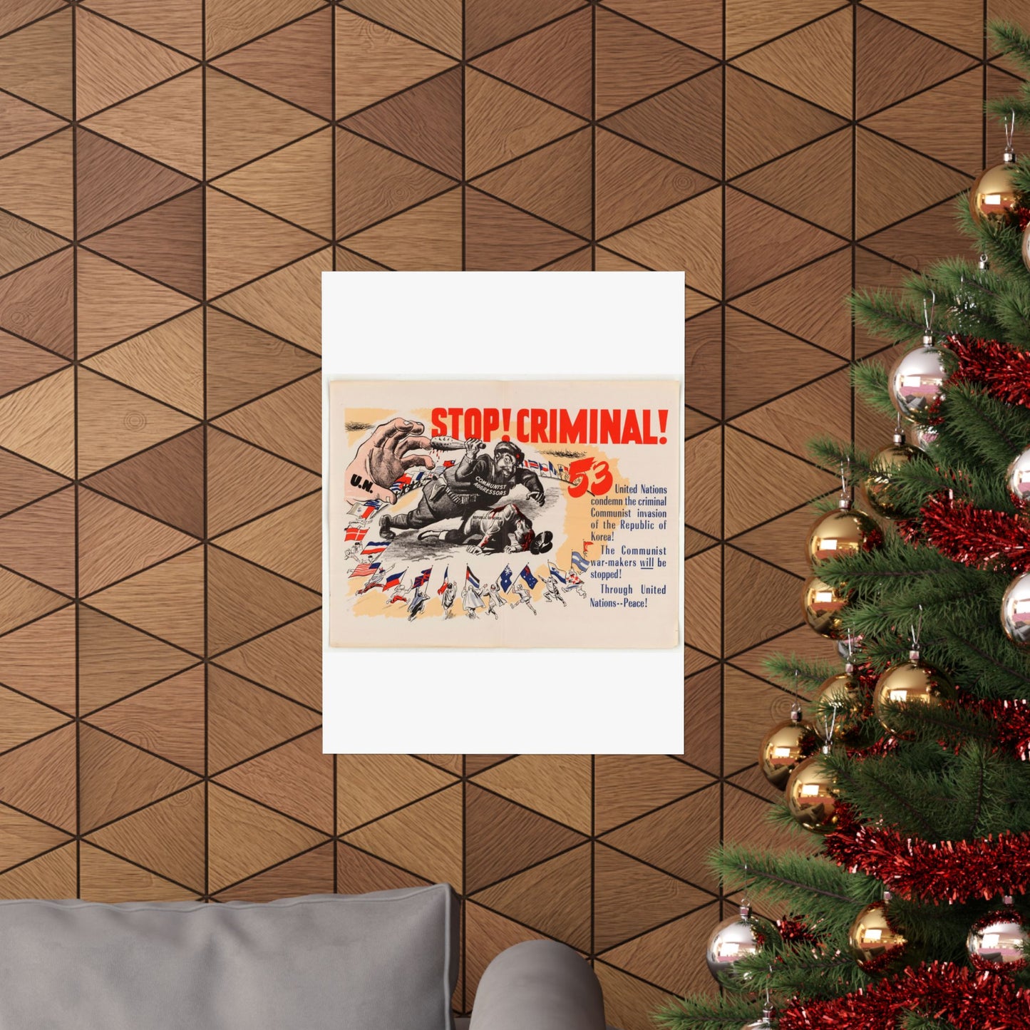 Stop Criminal!, Cold War American Propaganda poster High Quality Matte Wall Art Poster for Home, Office, Classroom