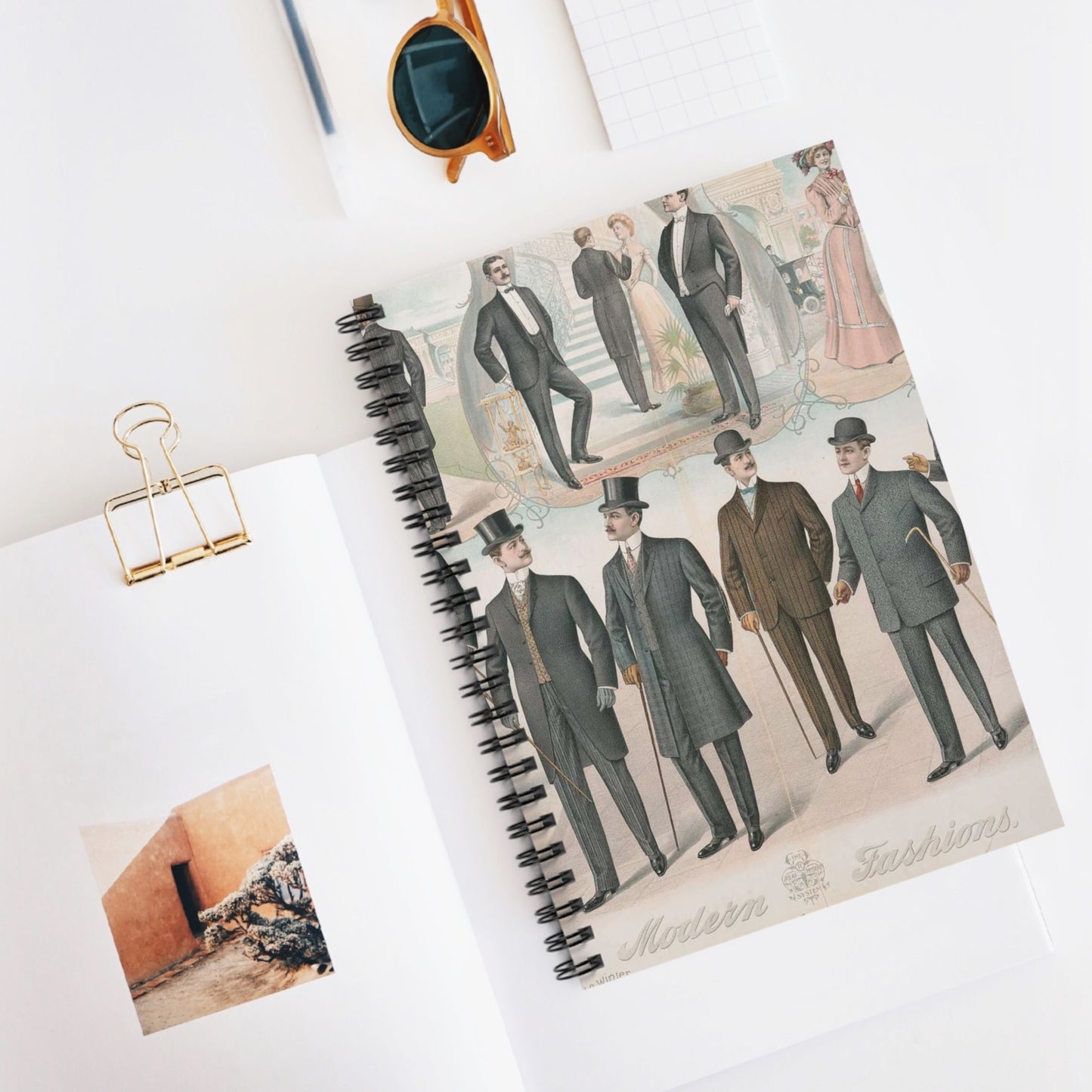 Modern fashions, fall & winter - Public domain graphic arts, Library of Congress Spiral Bound Ruled Notebook with Printed Cover
