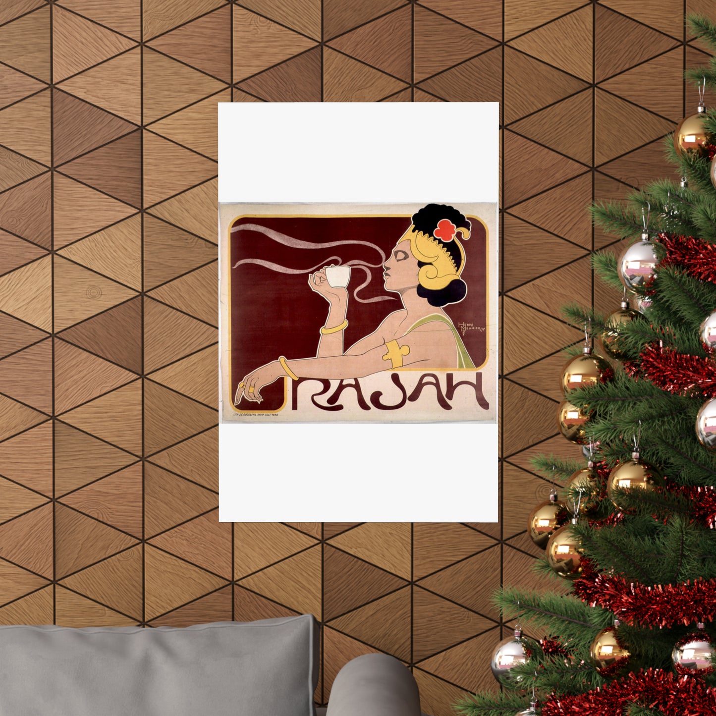Poster - Rajah, Art Nouveau Poster - Public domain lithograph High Quality Matte Wall Art Poster for Home, Office, Classroom