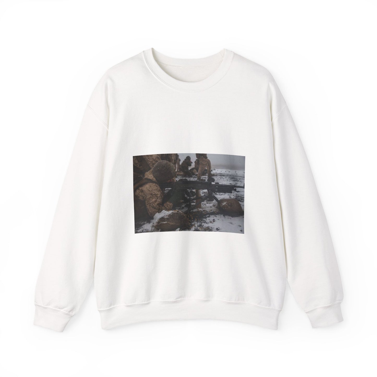 U.S. Marine Corps Lance Cpl. Jimmy Medders, a machine White Heavy Blend Adult Crew Neck SweatShirt