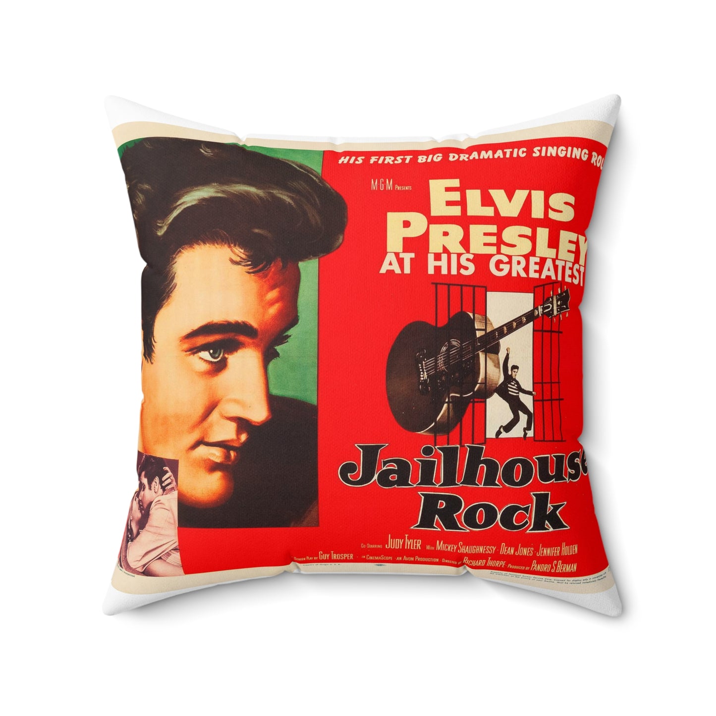 Jailhouse Rock (1957 poster - half-sheet) Decorative Accent Square Pillow