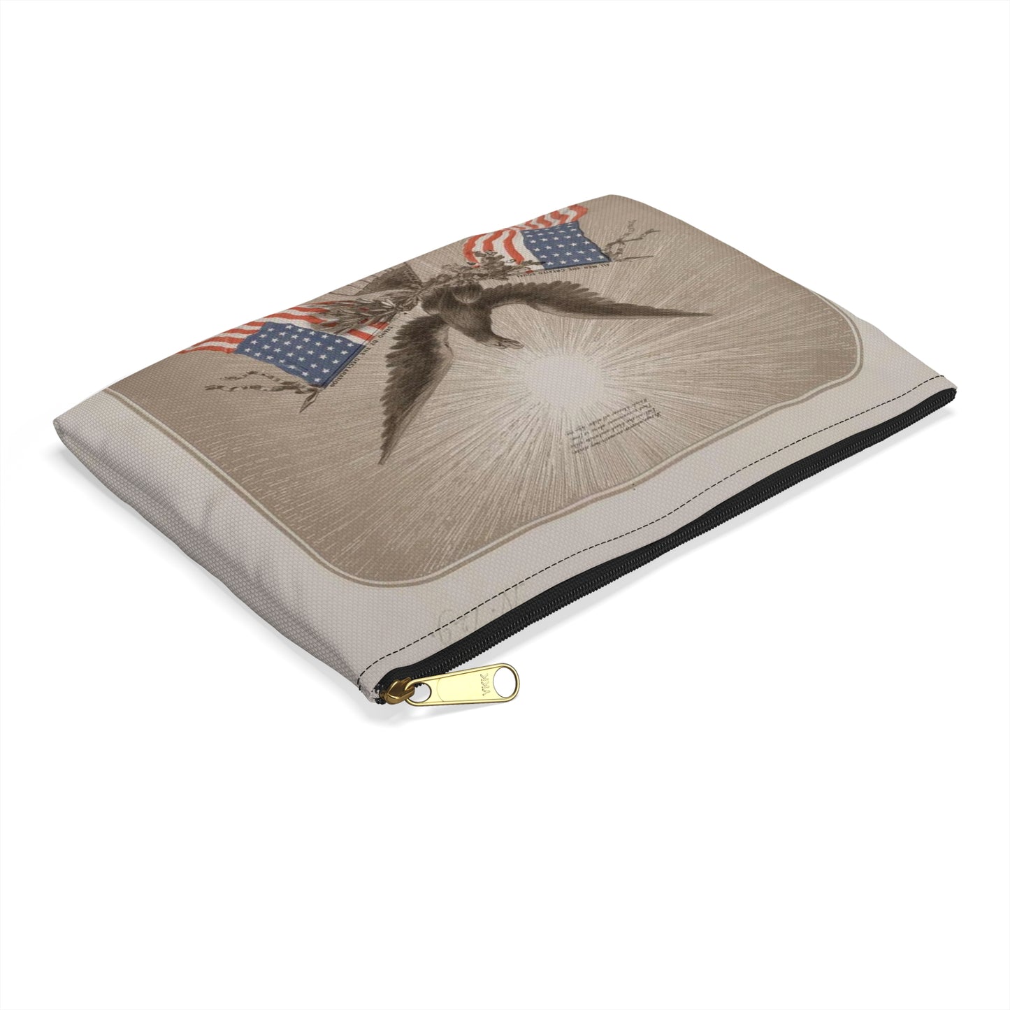 The American Declaration of Independence illustrated / Fabronious ; designed by R. Thayer ; L. Prang & Co. Lith., Boston. Large Organizer Pouch with Black Zipper