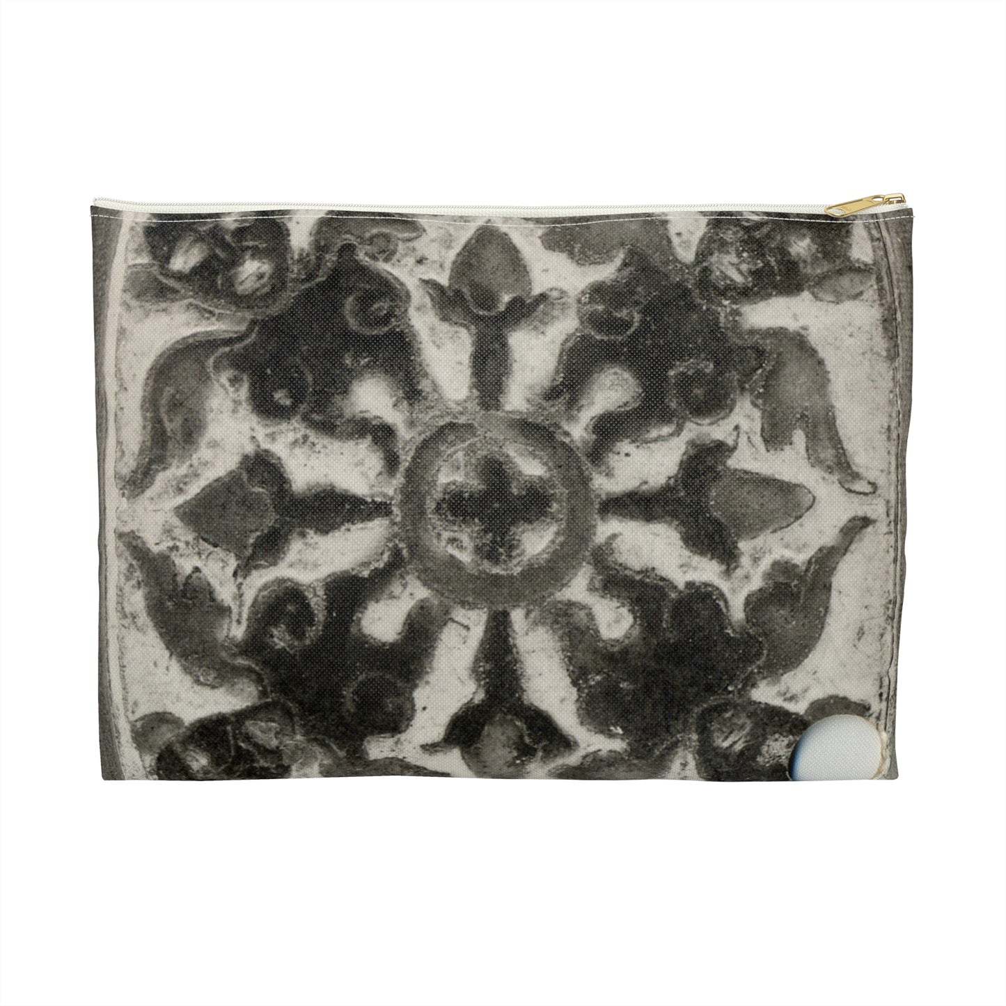 Three Tiles, 14th century - Public domain dedication museum photo Large Organizer Pouch with Black Zipper