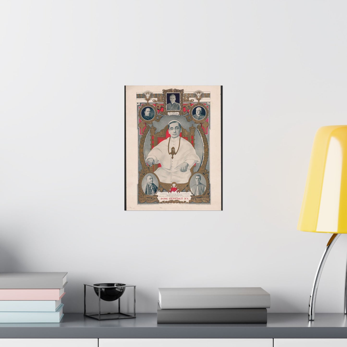 Pope Benedict XV: Cardinal Giacomo Della Chiese, Archbishop of Bologna, Elected Supreme Pontiff of the Catholic Church, September 3, 1914 High Quality Matte Wall Art Poster for Home, Office, Classroom