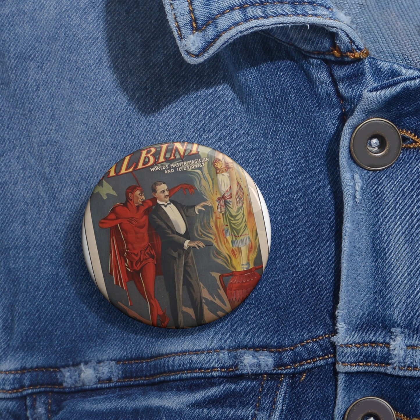TheIncomperable Albini Theatrical Poster Pin Buttons with Crisp Design