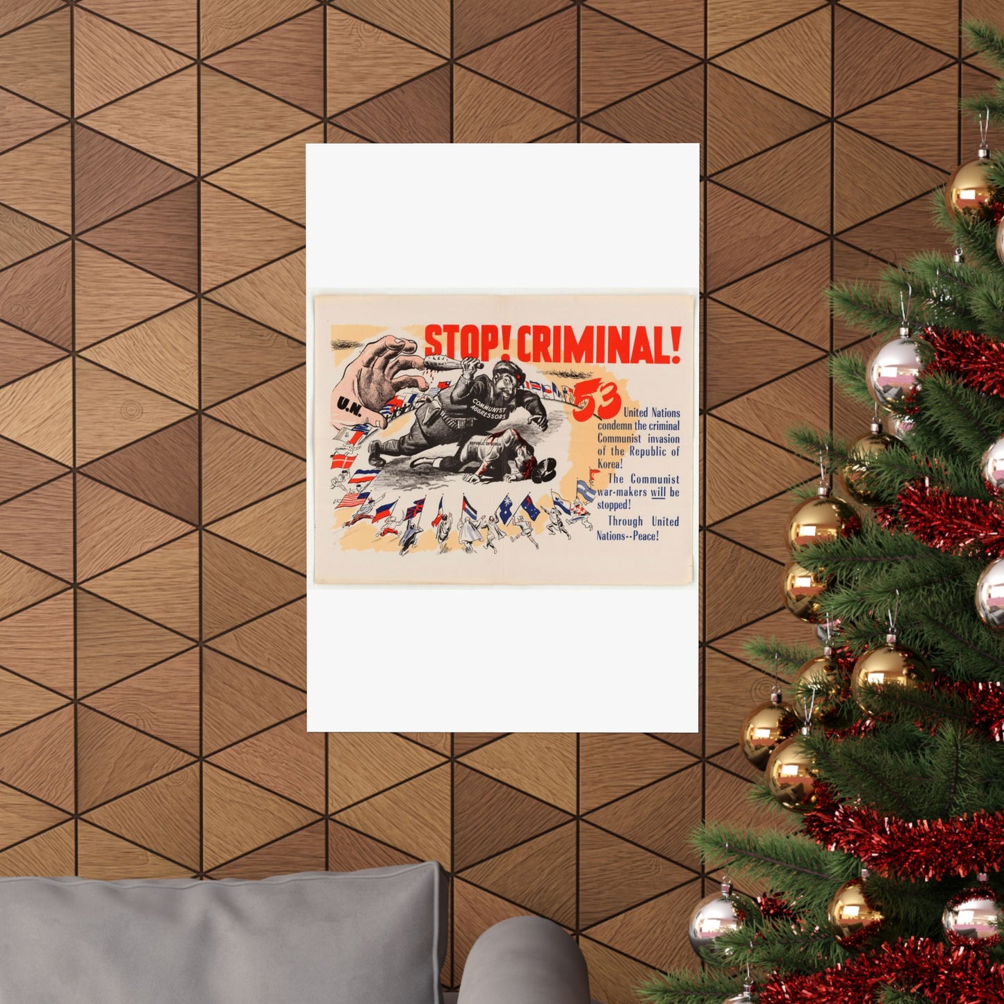 Stop Criminal!, Cold War American Propaganda poster High Quality Matte Wall Art Poster for Home, Office, Classroom