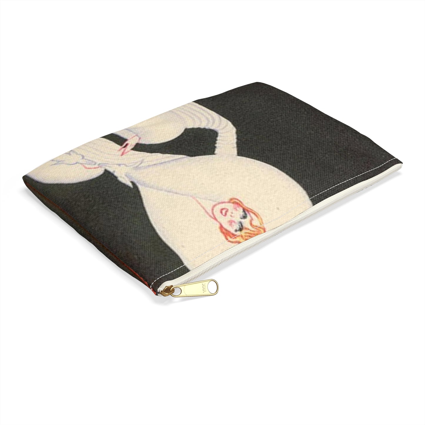 Fourrures André Brunswick - Public domain portrait painting Large Organizer Pouch with Black Zipper