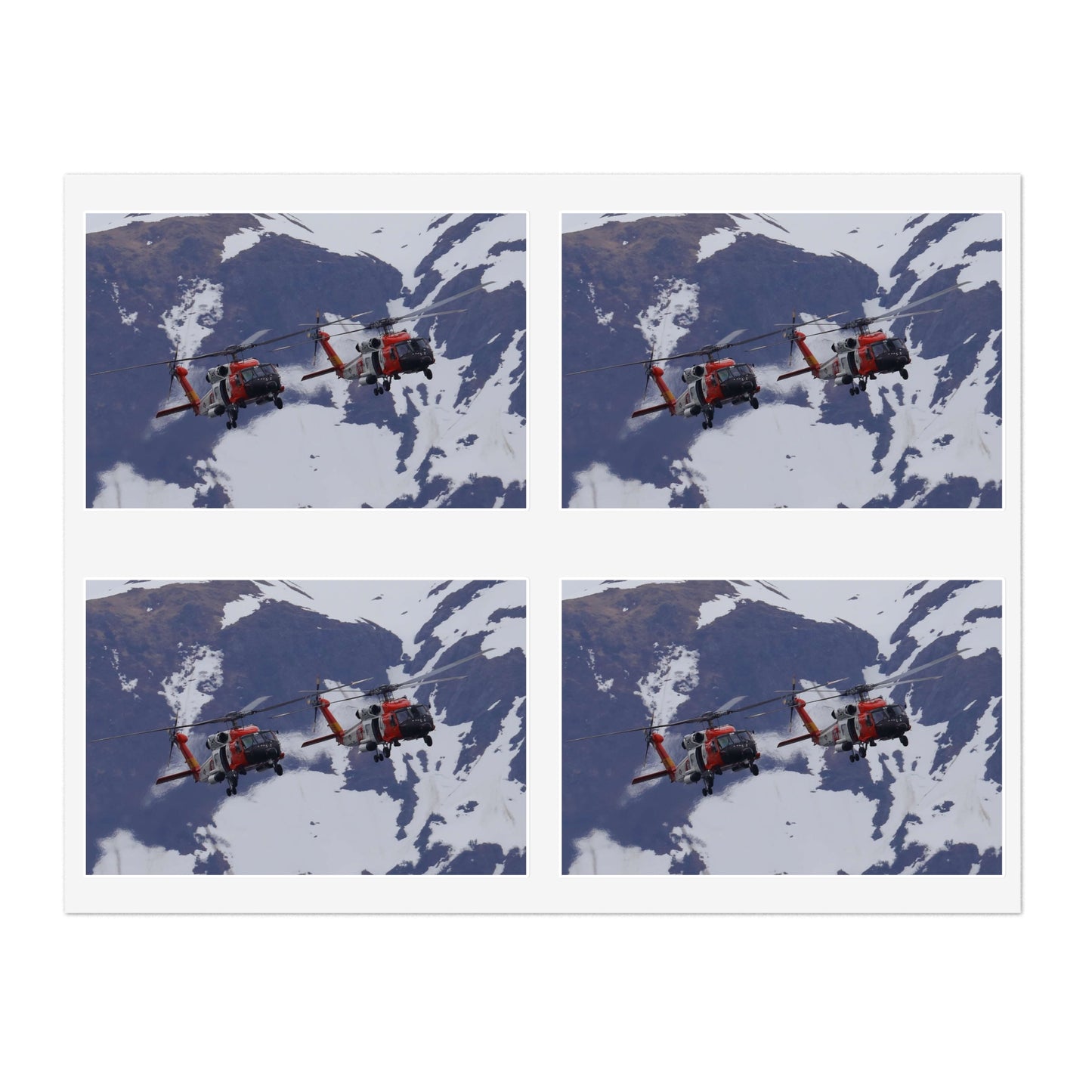 Two Coast Guard Air Station Sitka MH-60 Jayhawk helicopter Laminated UV Protective Vinyl Stickers